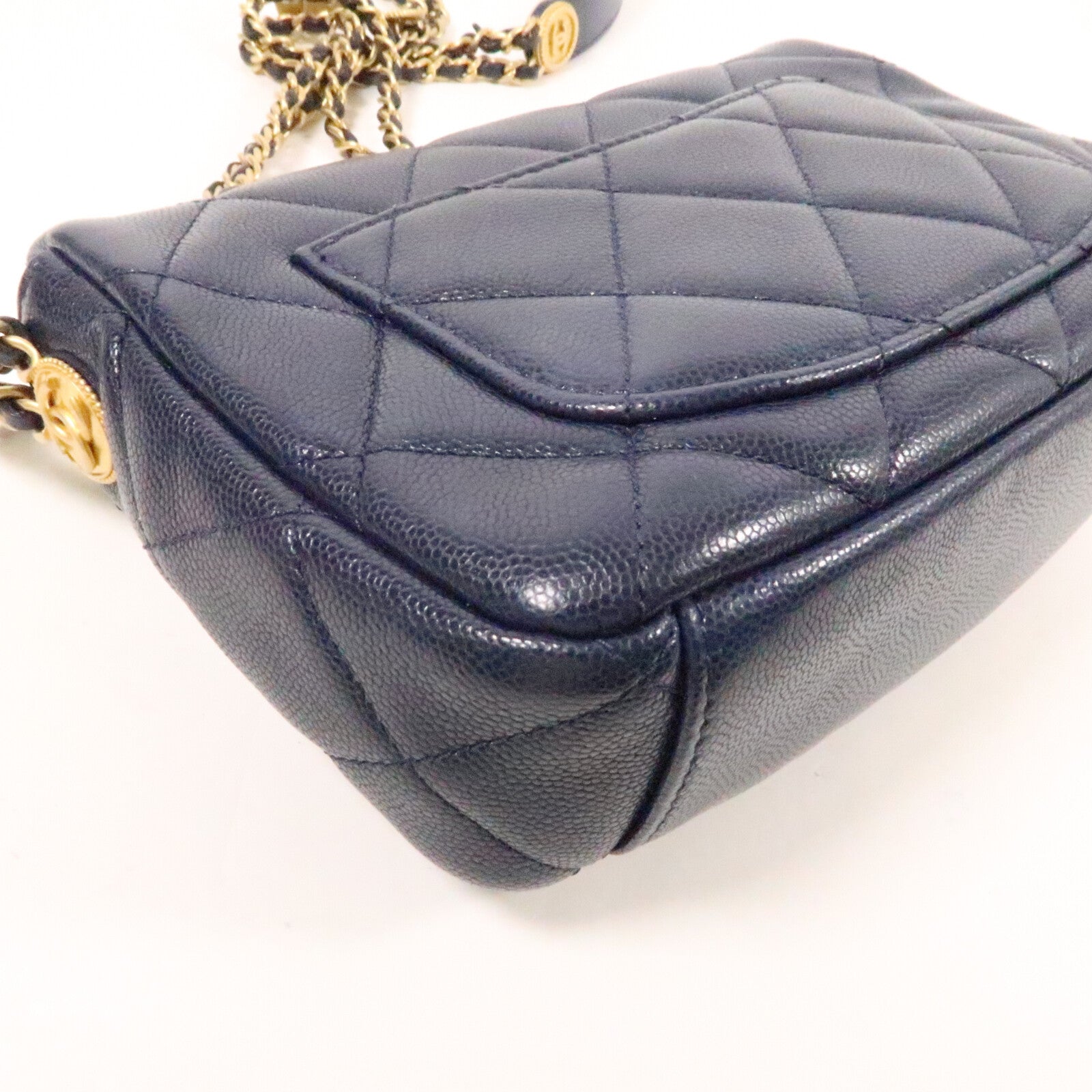 CHANEL 牛皮皮革Chain Shoulder Bag金扣鏈帶肩背袋