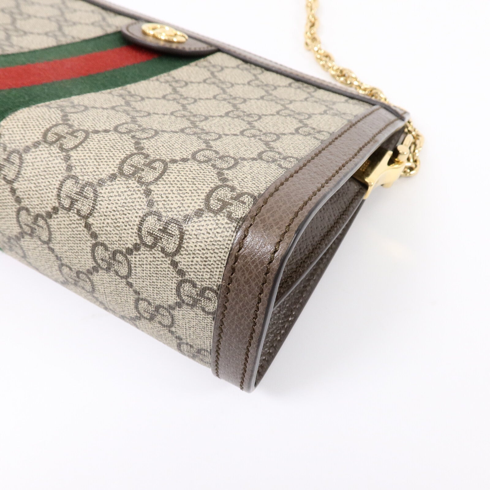 GUCCI 塗層帆布Ophidia GG鏈帶肩背袋