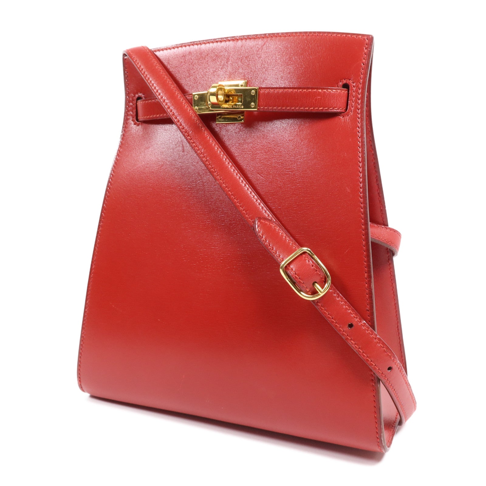 HERMES Box Calf皮革Sac Kelly Sport金扣肩背袋