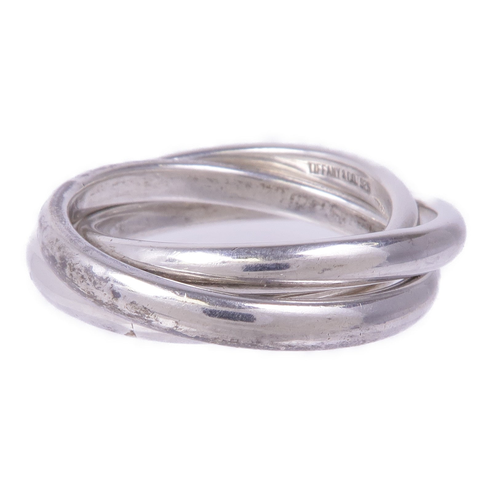 TIFFANY＆CO 925純銀Triple Rolling Ring戒指US#9