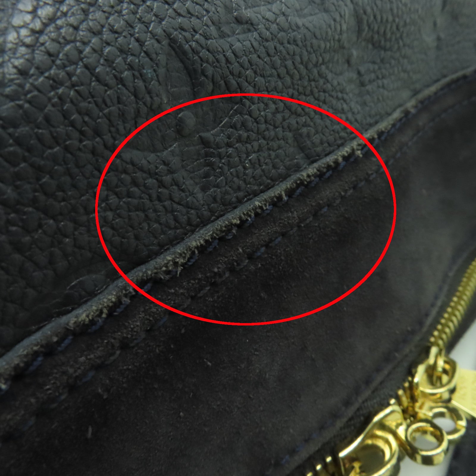LOUIS VUITTON Monogram Empreinte Audacieuse PM金扣手挽肩背兩用袋深藍色