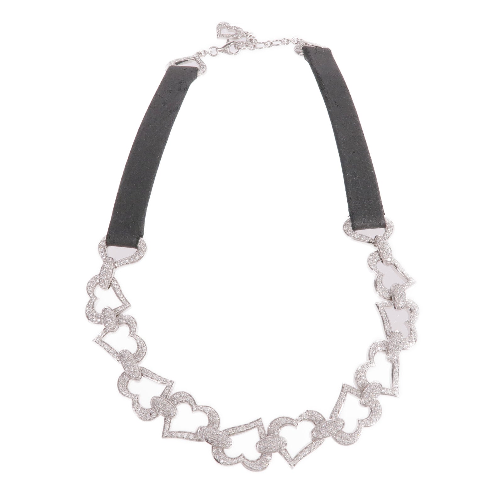 PIAGET 18K白金/皮革Diamond Choker鑽石項鍊
