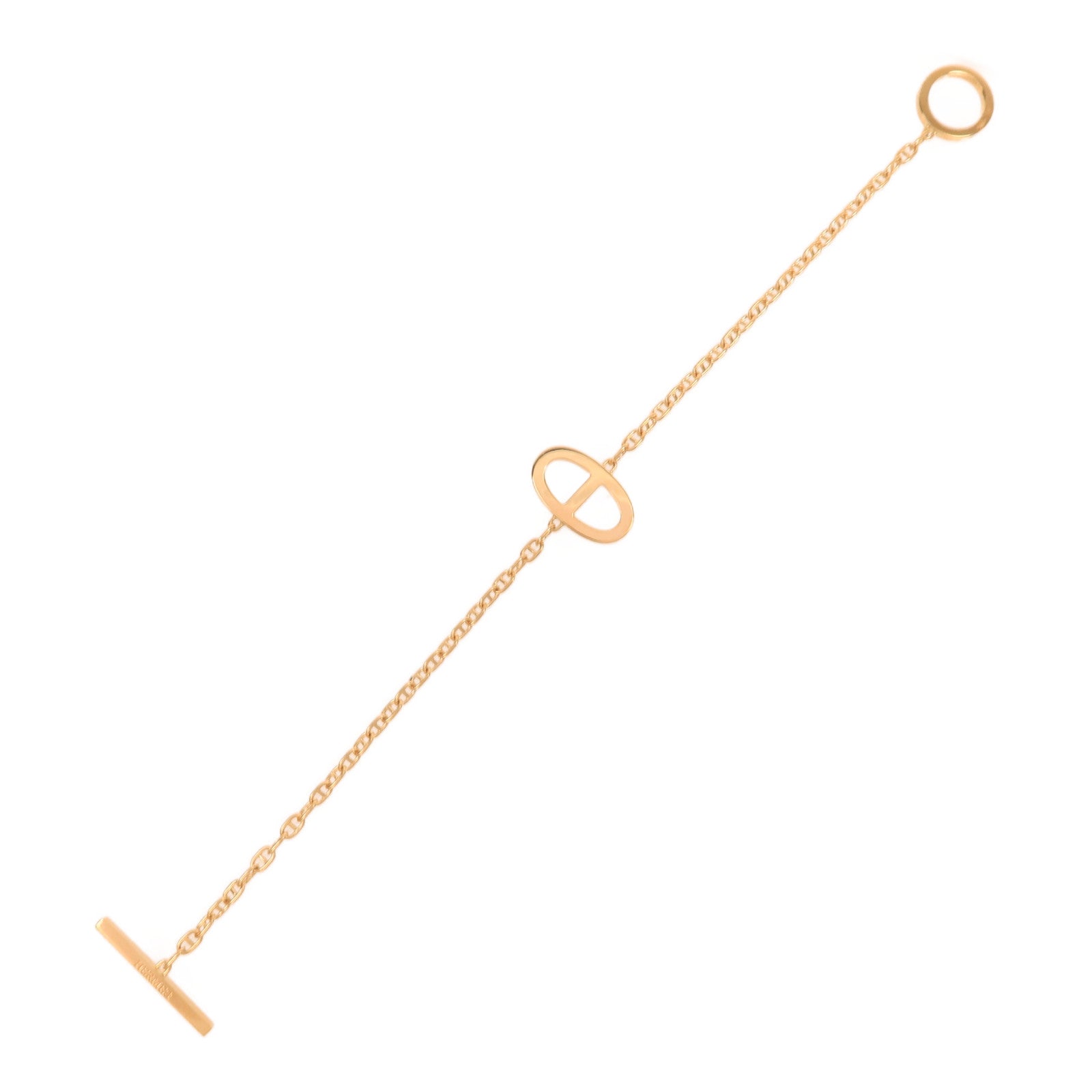 HERMES 18K玫瑰金Chain D'aine Contour Diamond Bracelet鑽石手鏈