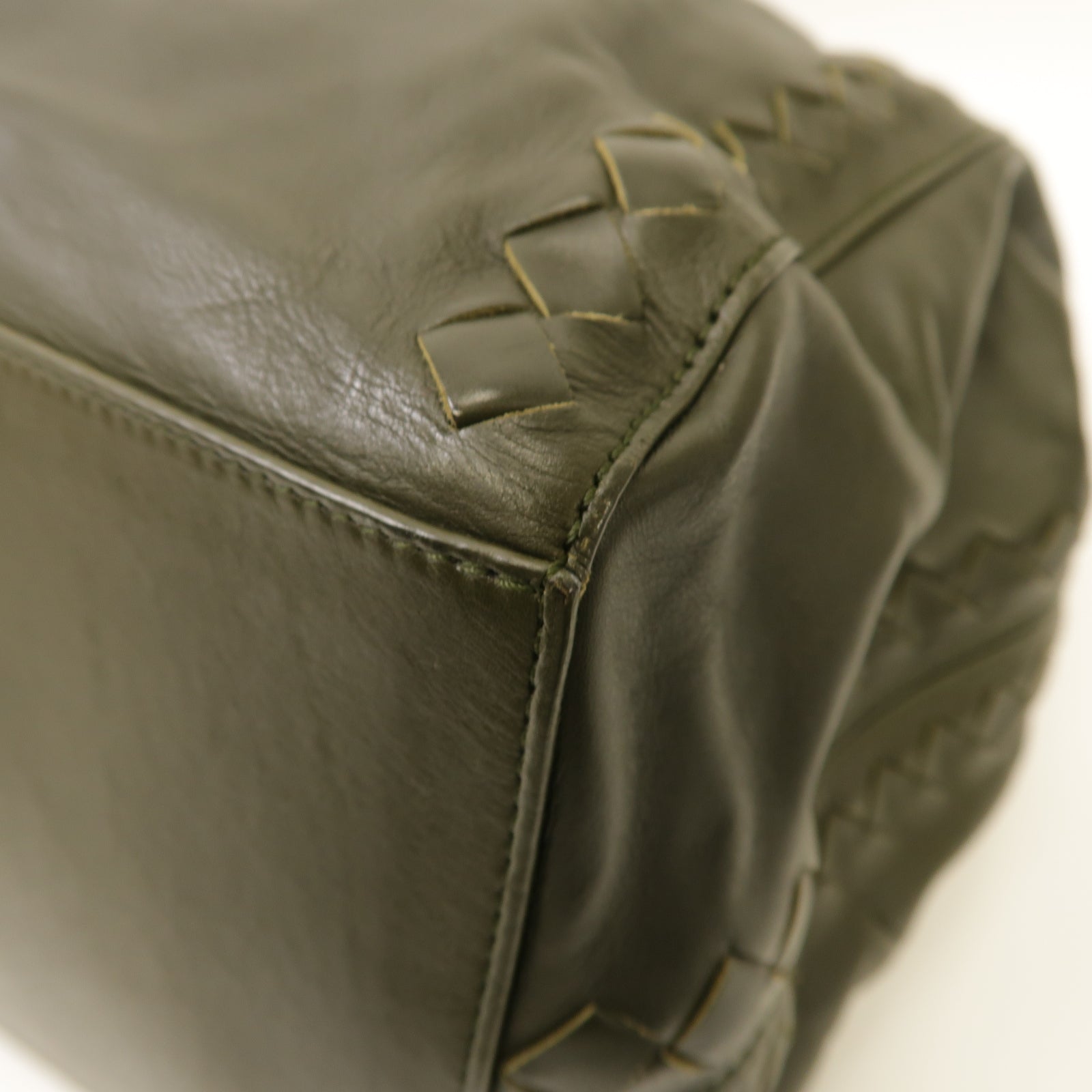 BOTTEGA VENETA 【激減優惠】牛皮皮革Shouder Bag銀扣手挽袋綠色