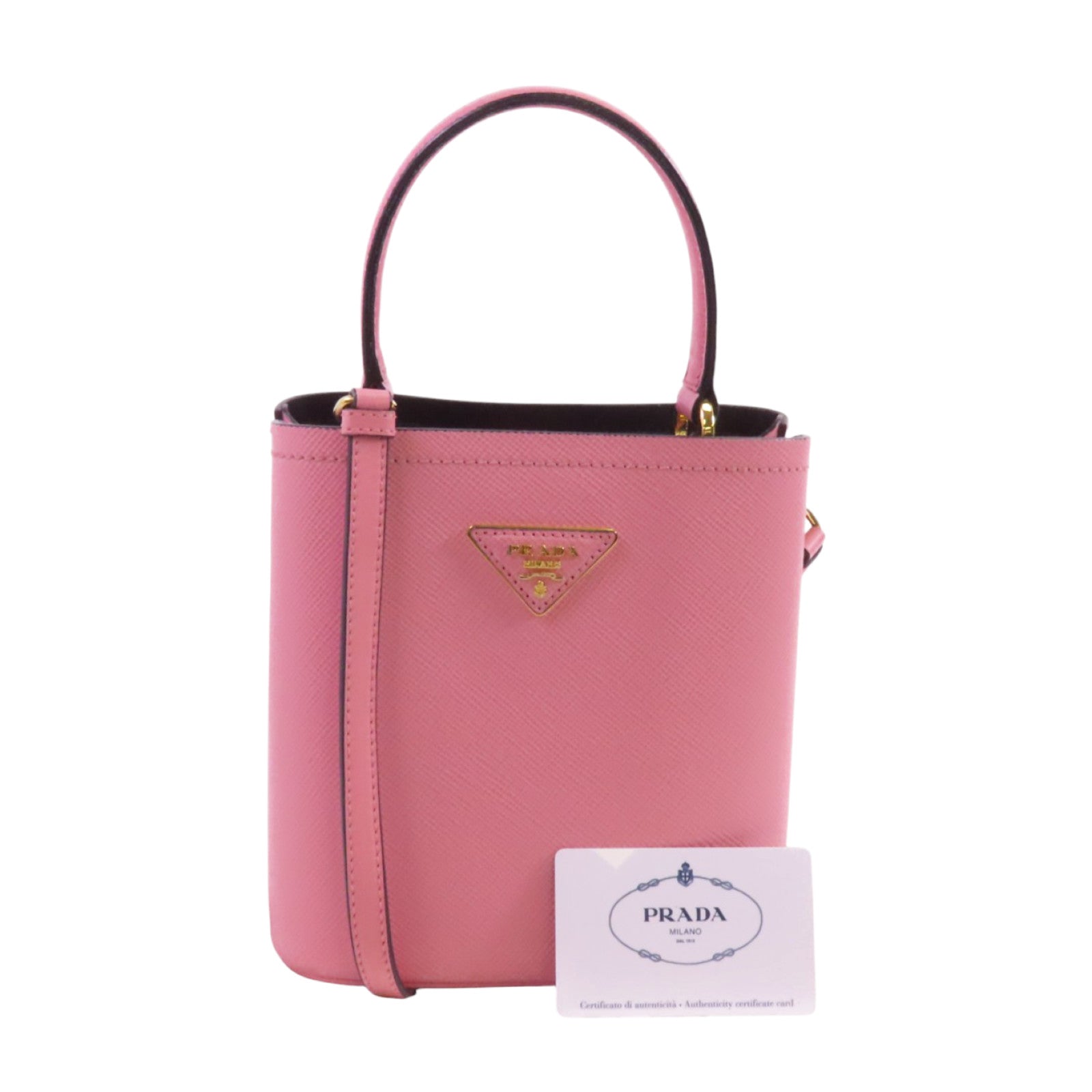 PRADA Saffianopo皮革2Way Shoulder Bag金扣手挽肩背兩用袋