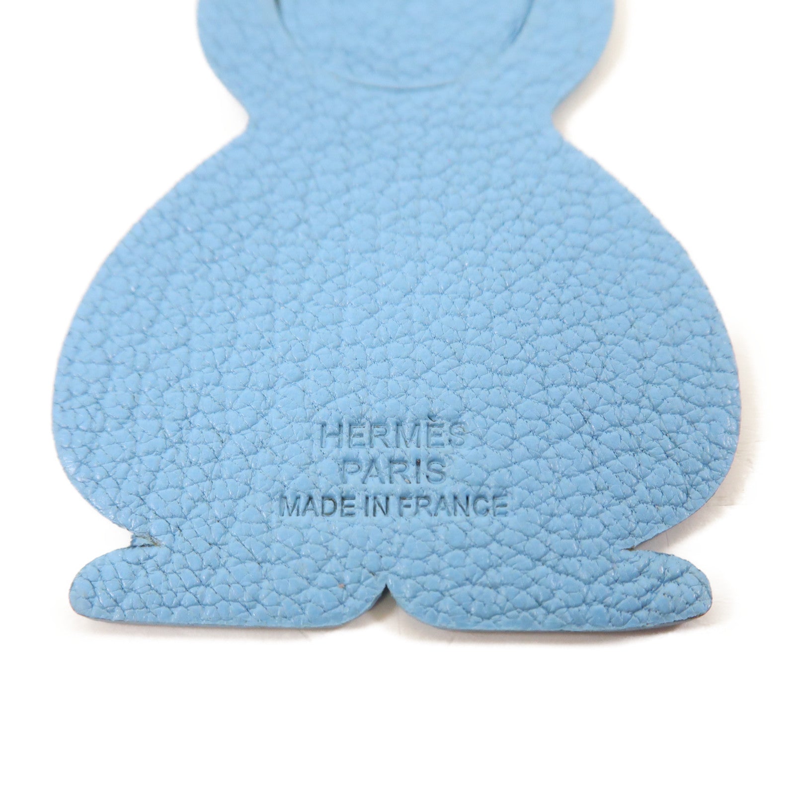 HERMES Chevre皮革Pikabook Rabbit Bookmark書籤糖果藍色
