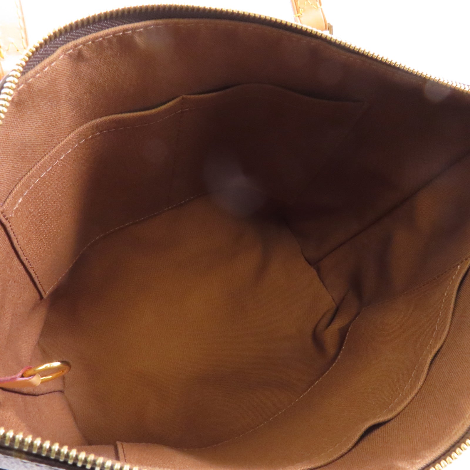 LOUIS VUITTON Monogram Totally PM金扣手挽袋棕色