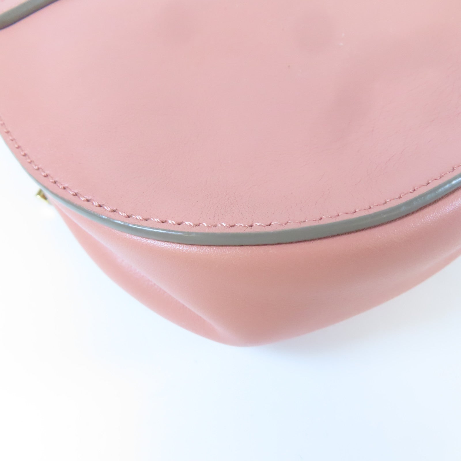 Chloe 【激減優惠】皮革/絨布Chain Shoulder金扣鏈帶肩背袋粉紅色/啡色