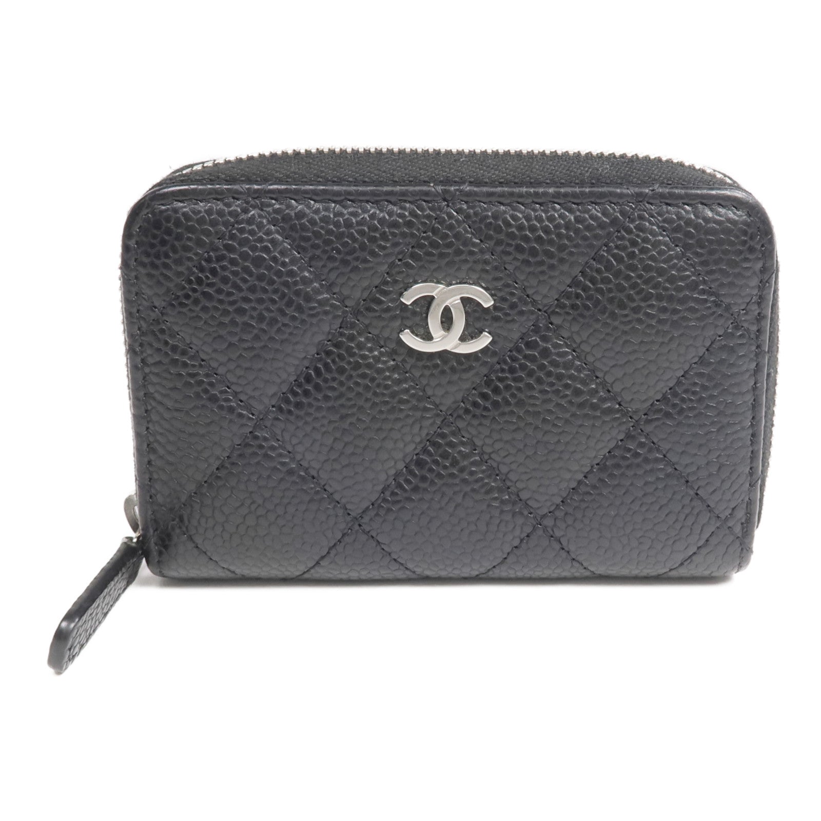 CHANEL 牛皮皮革Card Holder銀扣卡片套