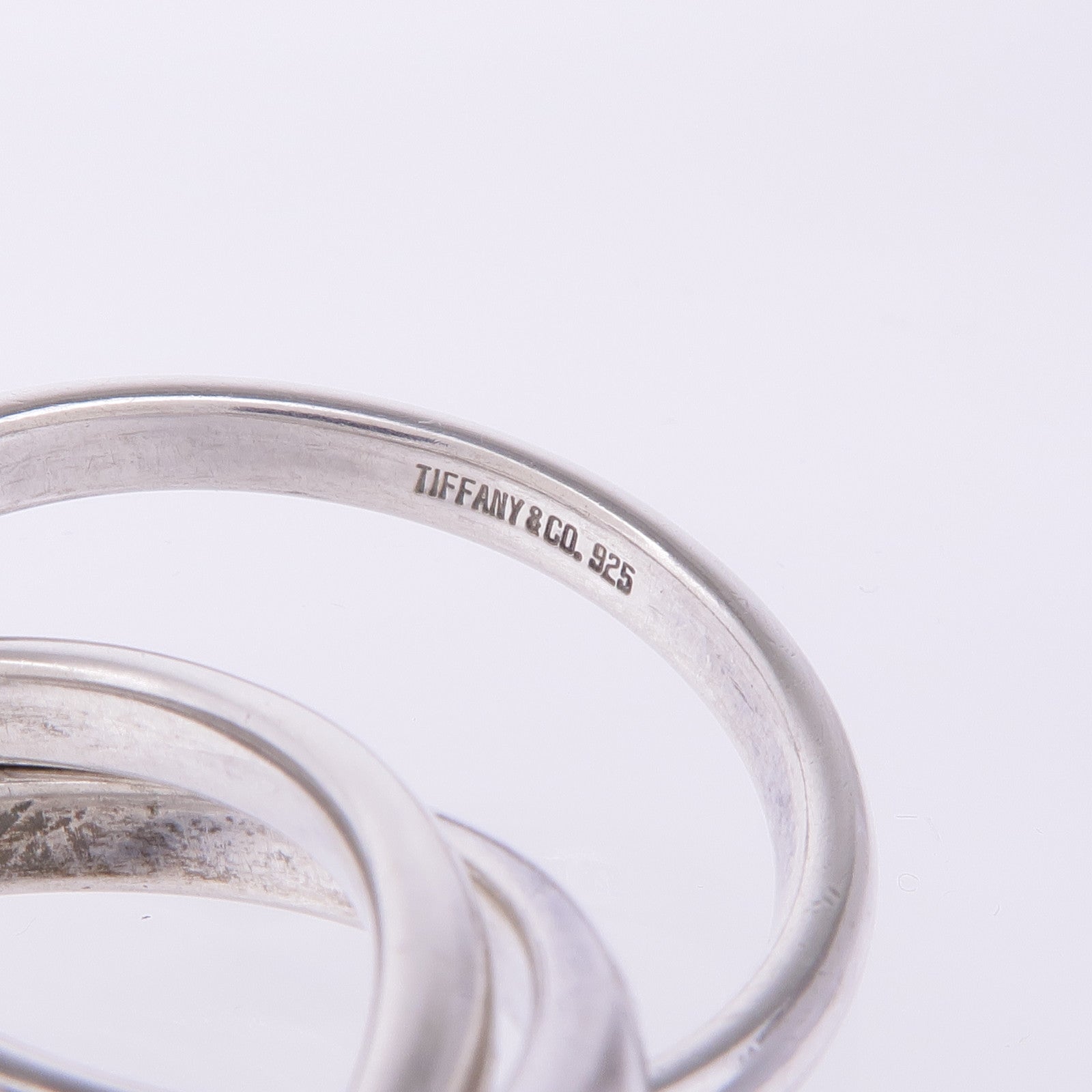 TIFFANY＆CO 925純銀Triple Rolling Ring戒指US#9