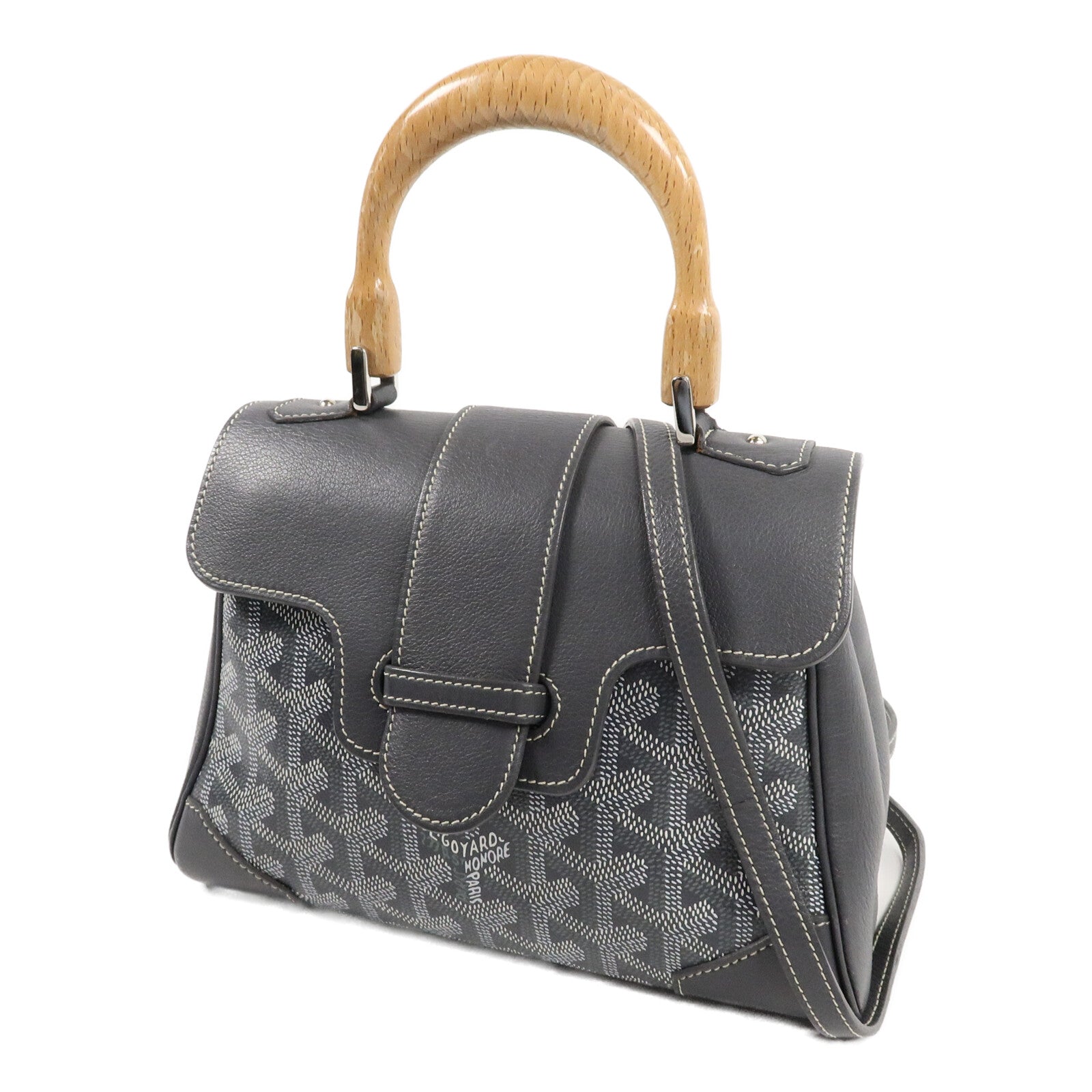 GOYARD 塗層帆布/牛皮皮革Saigon手挽肩背兩用袋