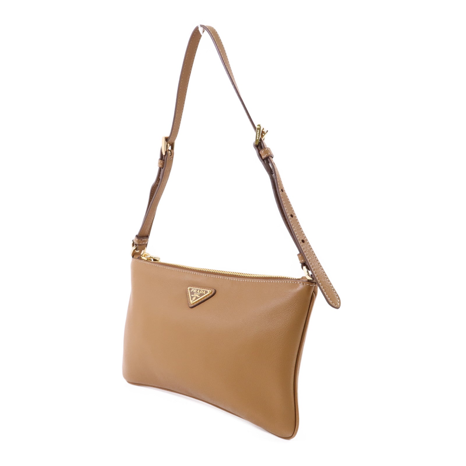 PRADA 牛皮皮革Shoulder Pouch金扣肩背袋