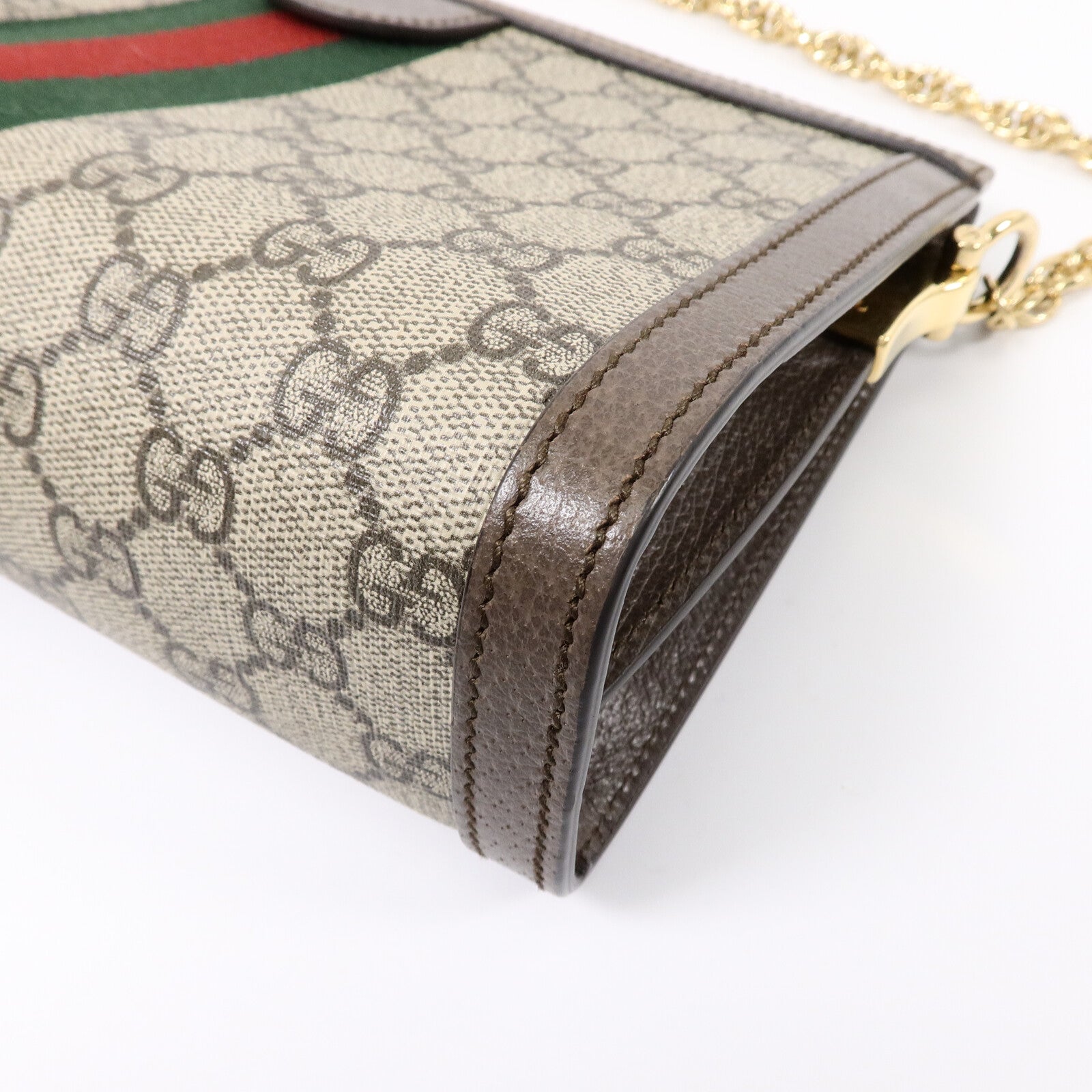 GUCCI 塗層帆布Ophidia GG鏈帶肩背袋
