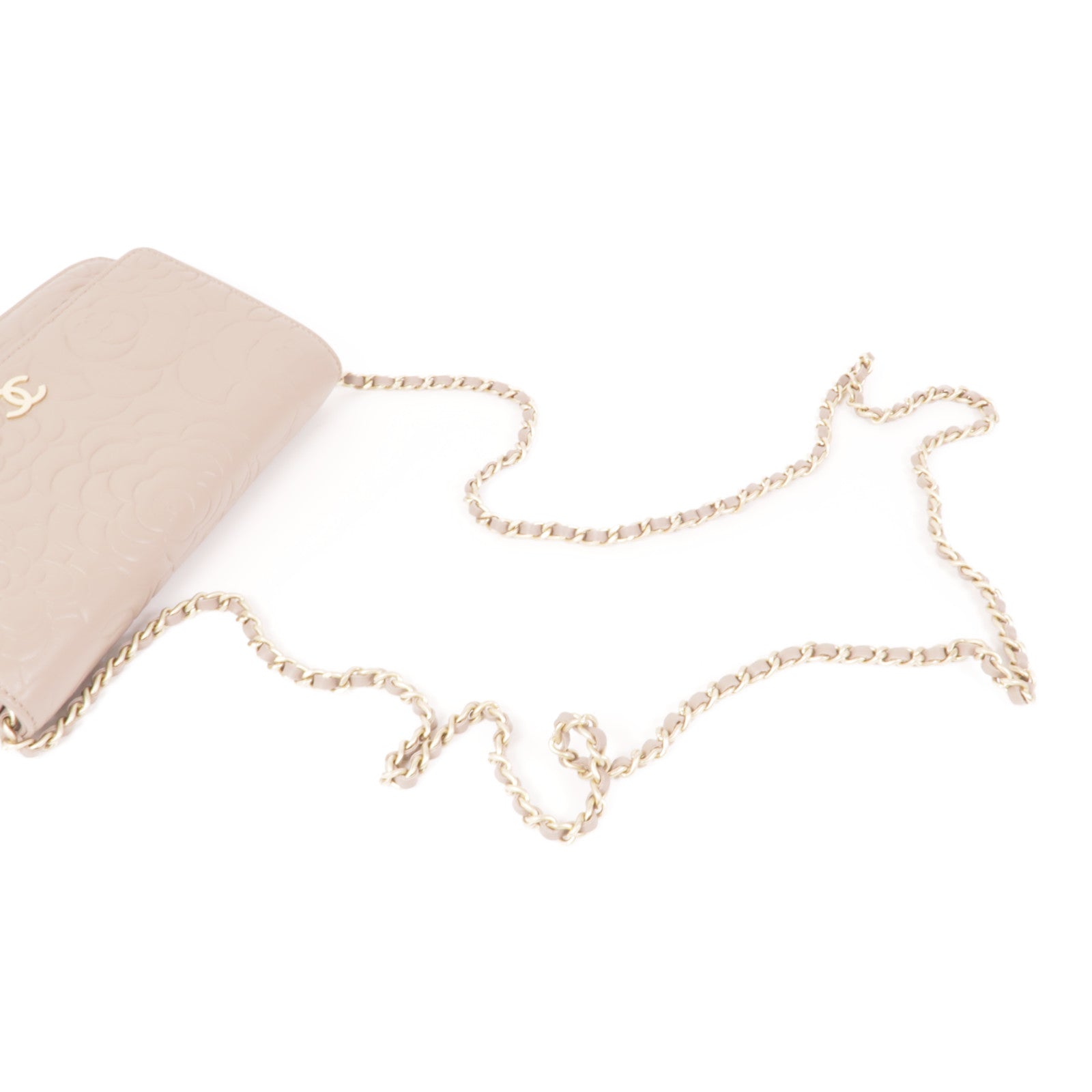 CHANEL 羊皮皮革WOC Chain Shoulder Bag金扣鏈帶肩背袋