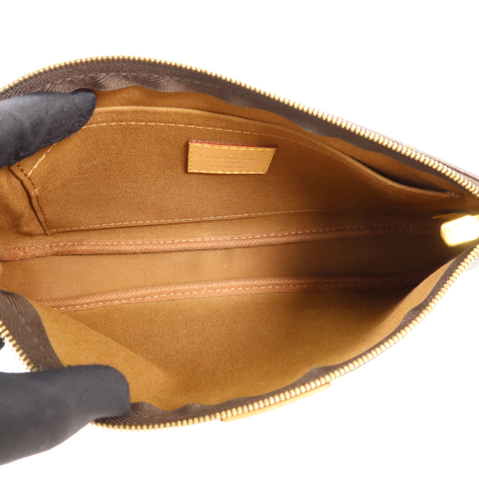 LOUIS VUITTON Monogram Multi Pochette Accessoires金扣手挽肩背兩用袋棕色