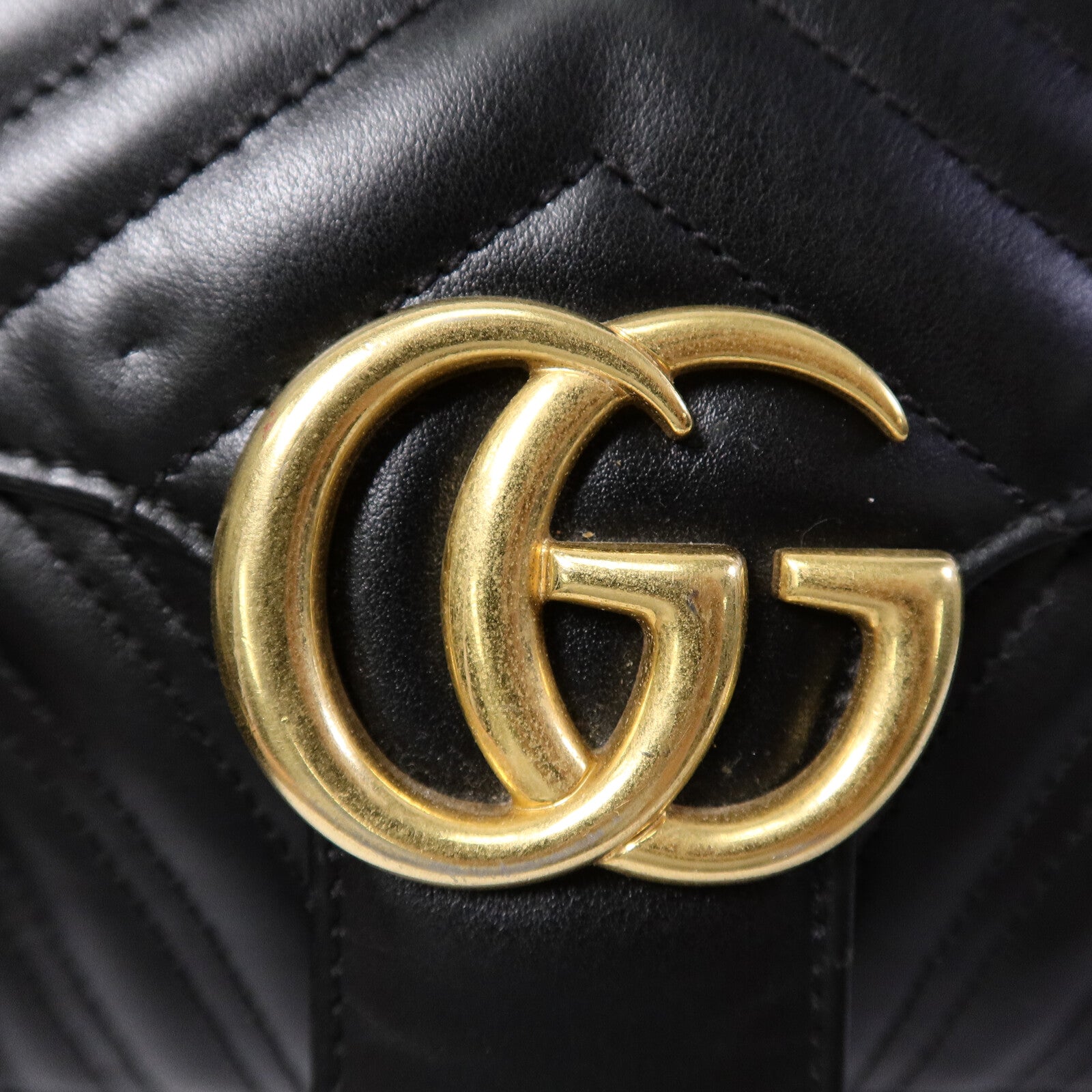 GUCCI 牛皮皮革GG Marmont鏈帶肩背袋