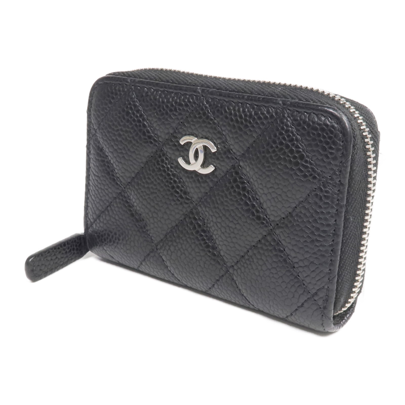 CHANEL 牛皮皮革Card Holder銀扣卡片套