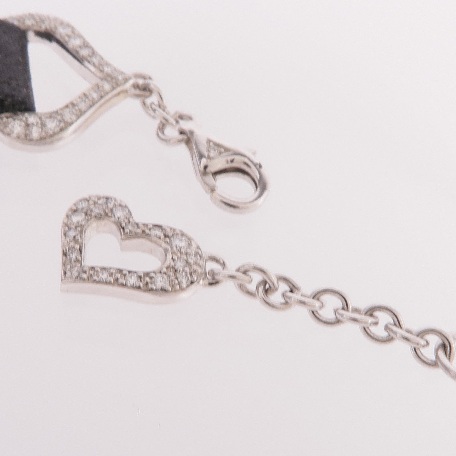 PIAGET 18K白金/皮革Diamond Choker鑽石項鍊