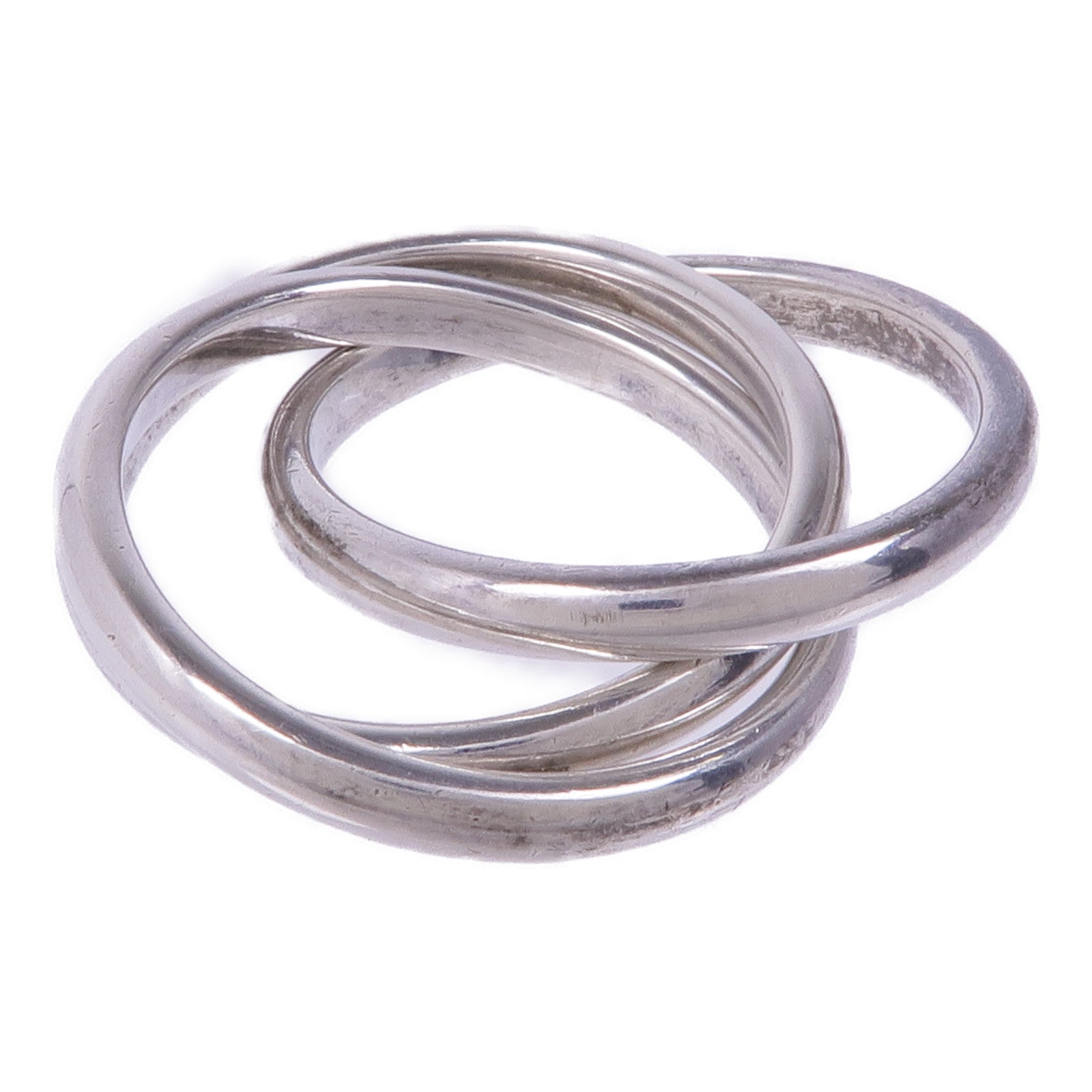 TIFFANY＆CO 925純銀Triple Rolling Ring戒指US#9