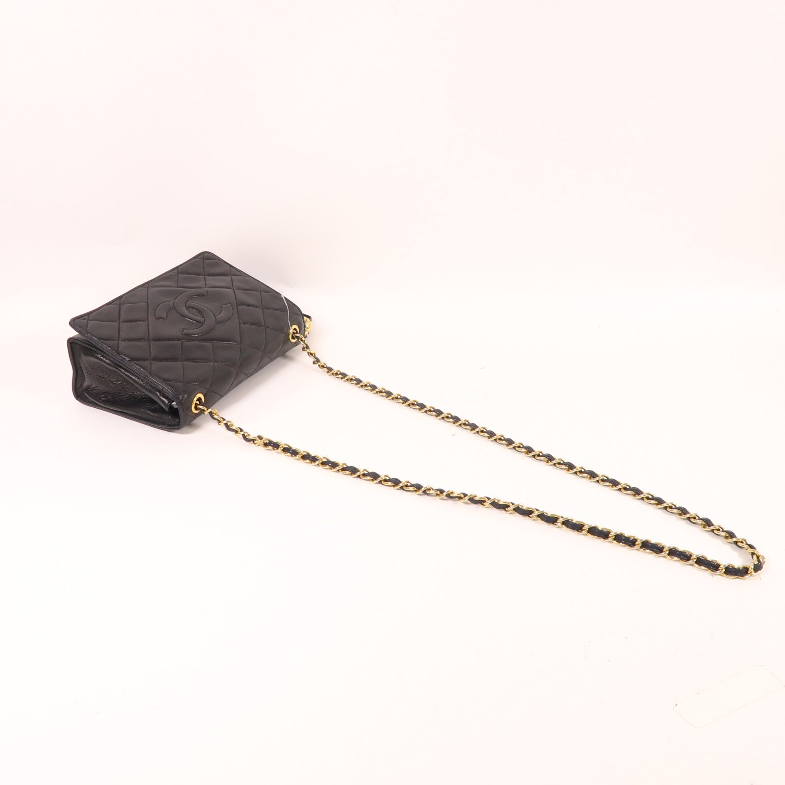 CHANEL 羊皮皮革Vintage Bag金扣鏈帶肩背袋
