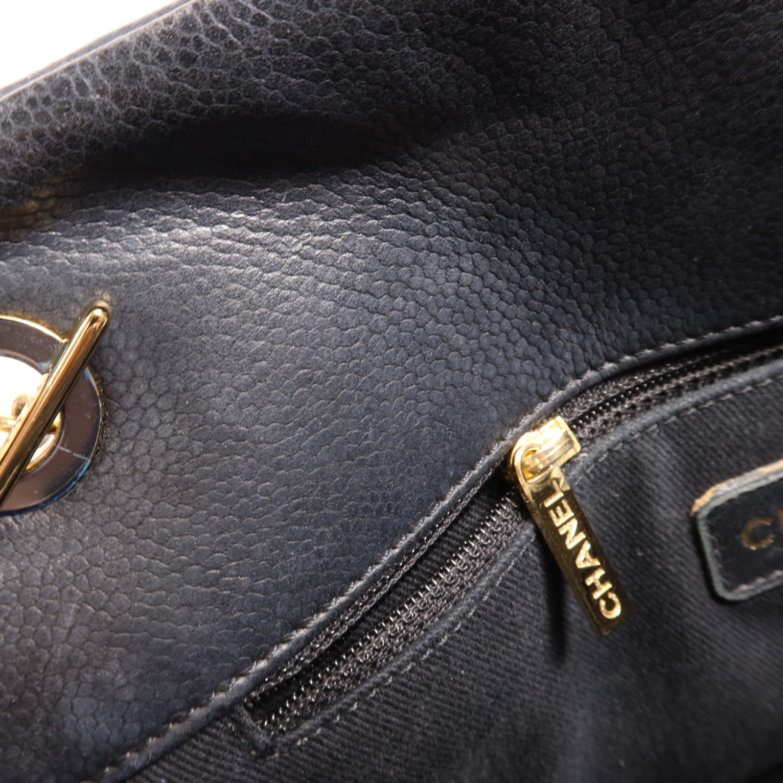 CHANEL 牛皮皮革Tote Bag金扣肩背袋