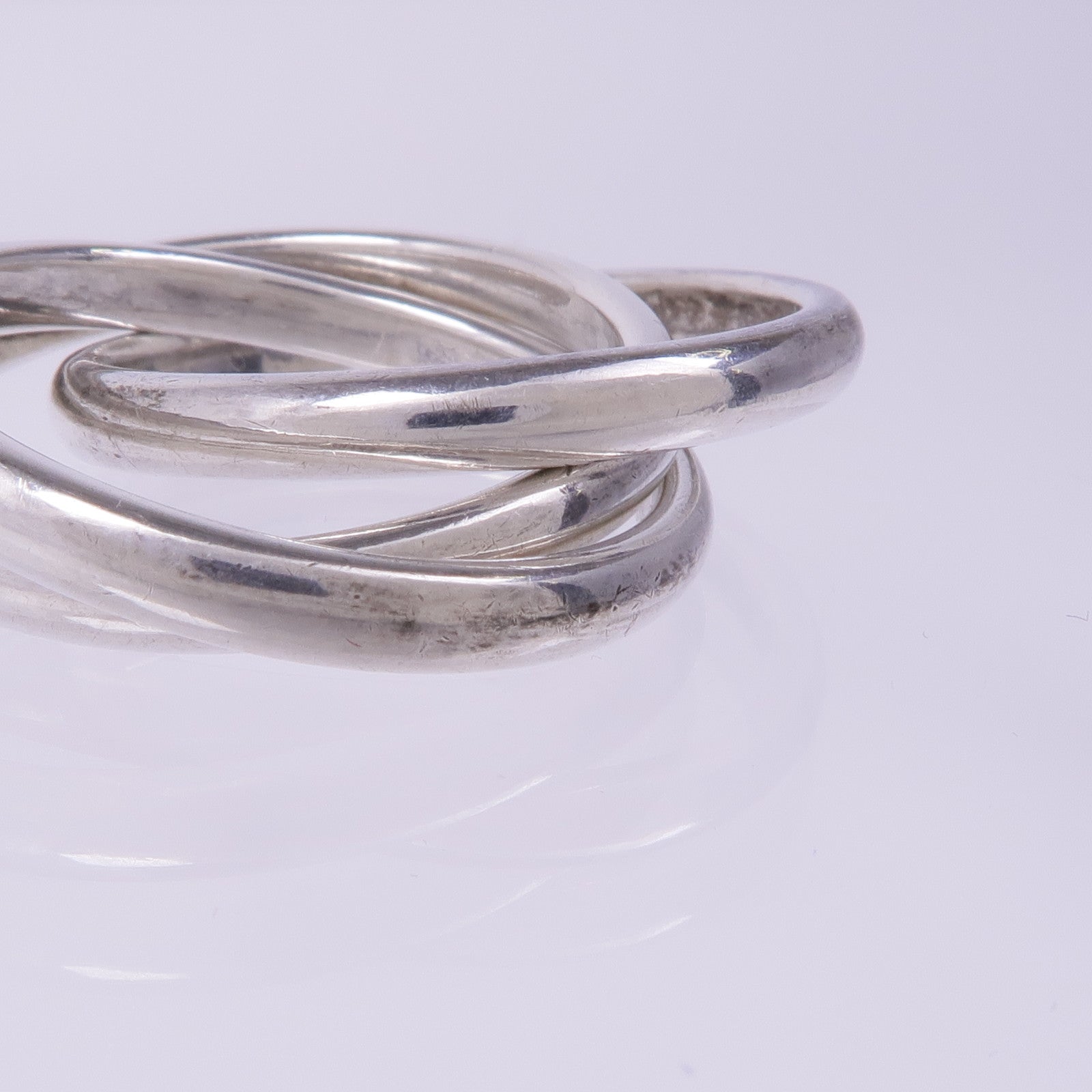 TIFFANY＆CO 925純銀Triple Rolling Ring戒指US#9