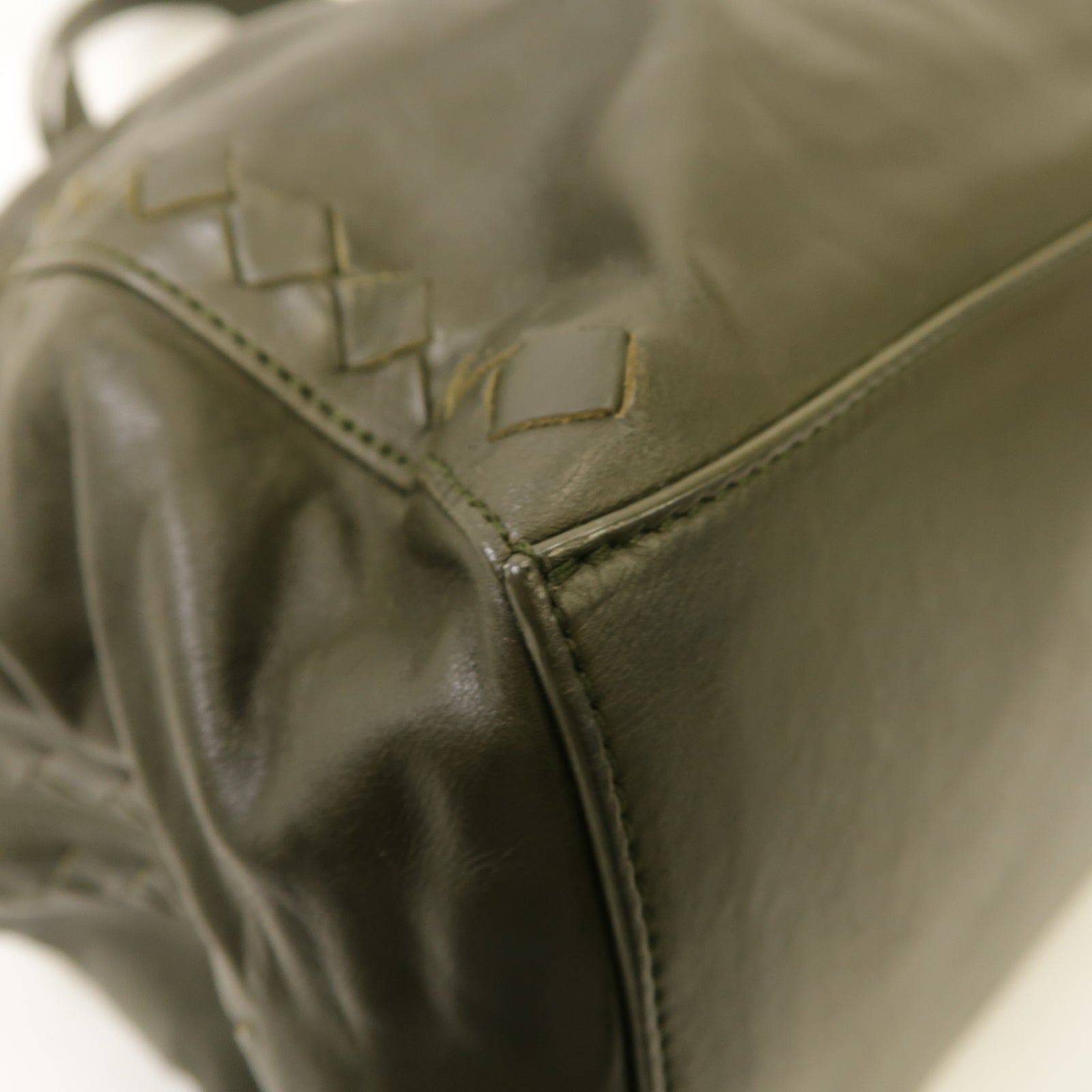 BOTTEGA VENETA 【激減優惠】牛皮皮革Shouder Bag銀扣手挽袋綠色