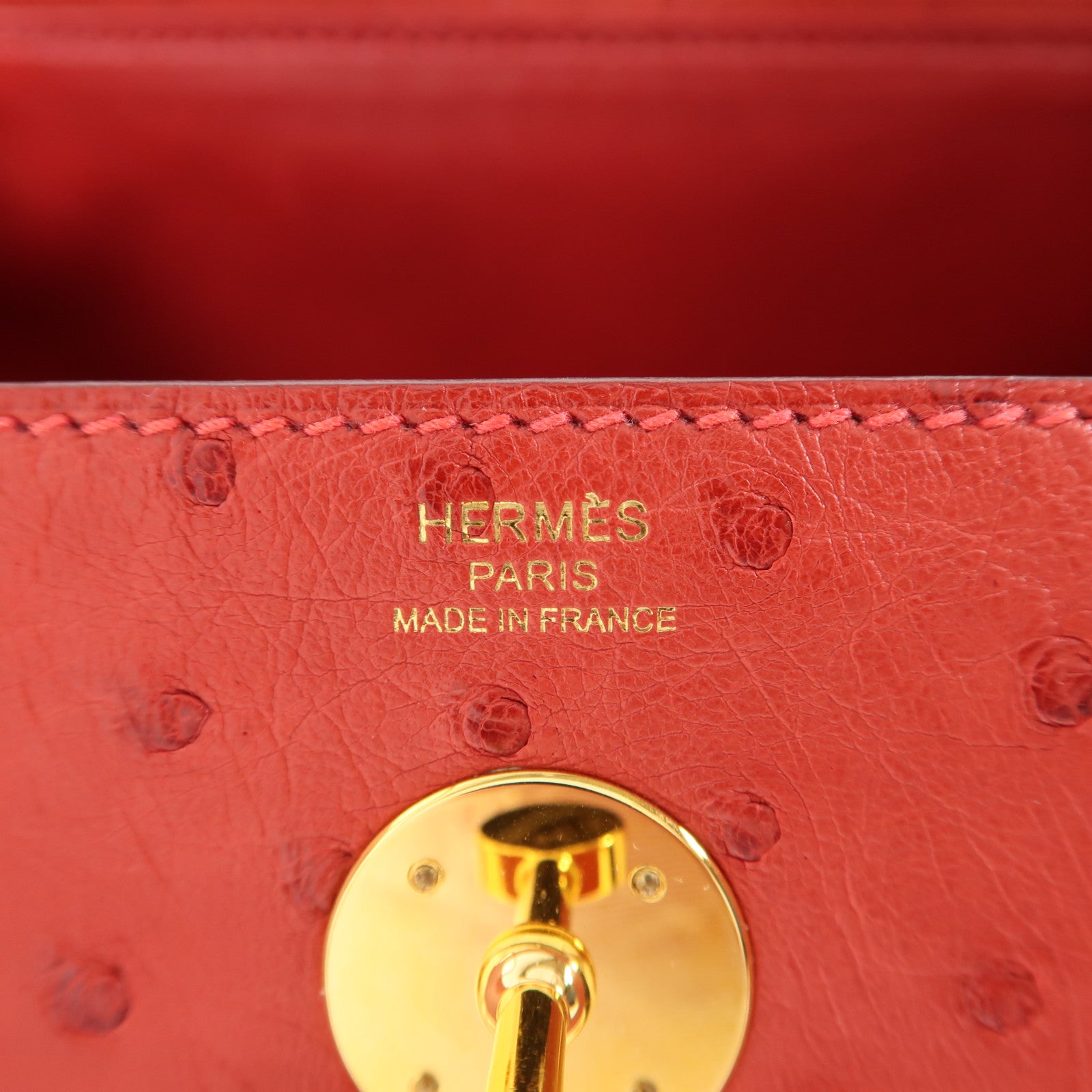 HERMES 鴕鳥皮革Lindy 26金扣手挽肩背兩用袋