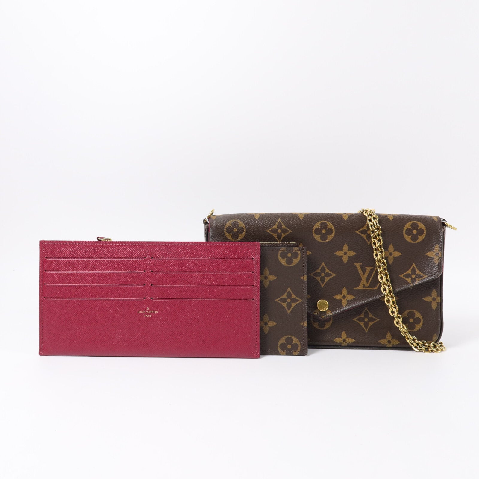 LOUIS VUITTON Monogram Pochette Felicie鏈帶肩背袋