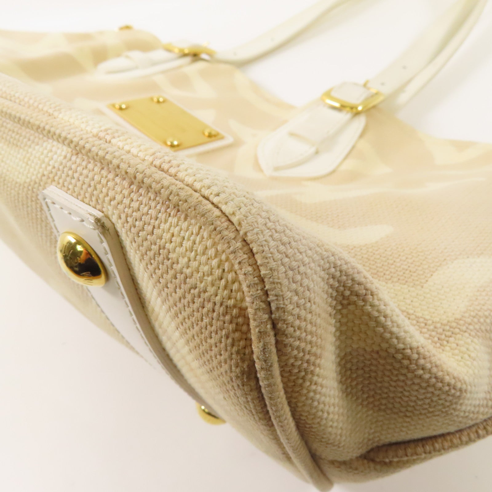 LOUIS VUITTON LV GHW Tahitienne PM Shoulder Tote Bag M95674 Canvas Beige