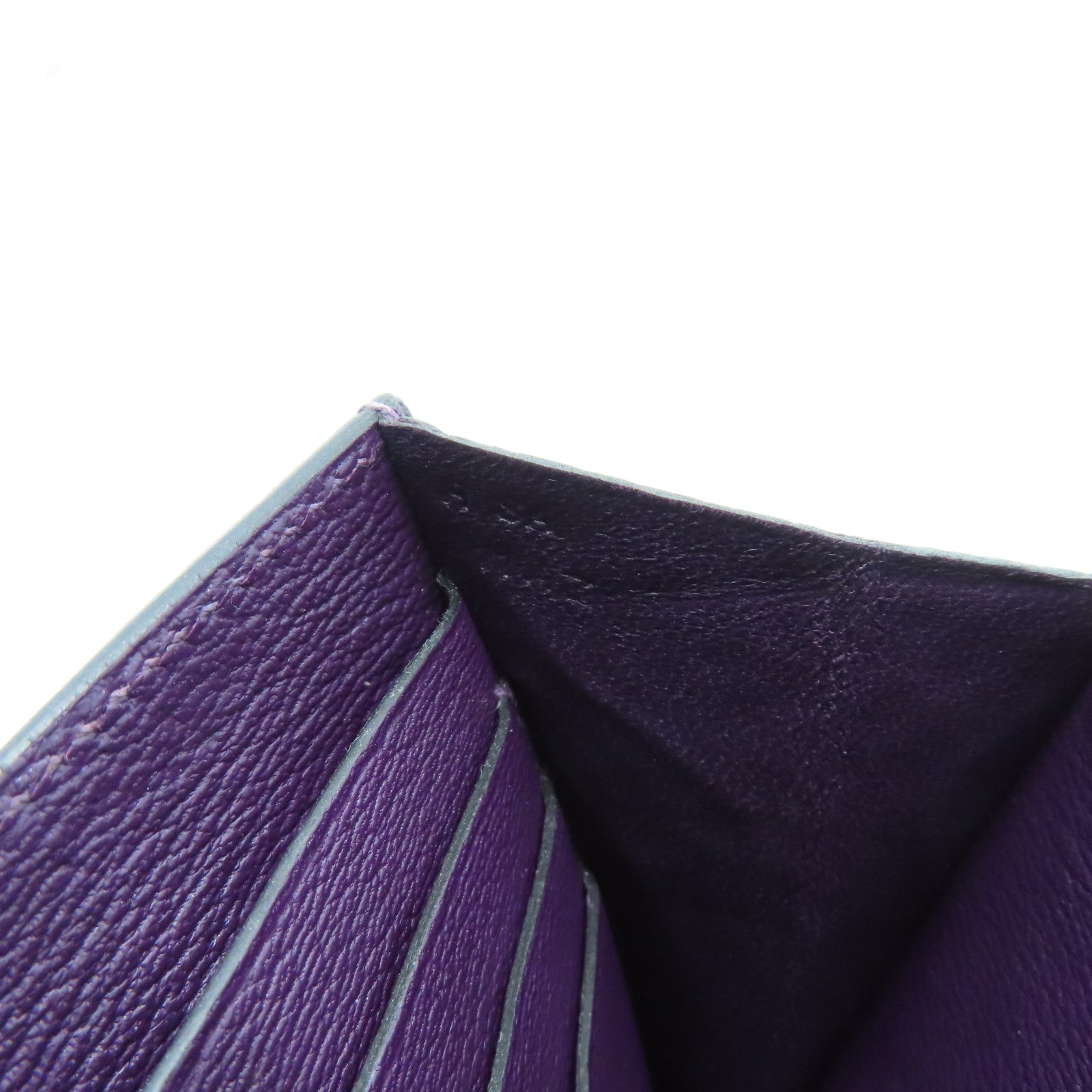 HERMES Alligator Mat Kelly Wallet Silver Buckle Long Wallet Beijing Purple