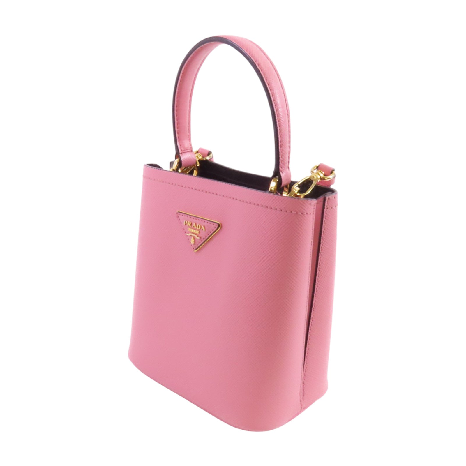 PRADA Saffianopo皮革2Way Shoulder Bag金扣手挽肩背兩用袋