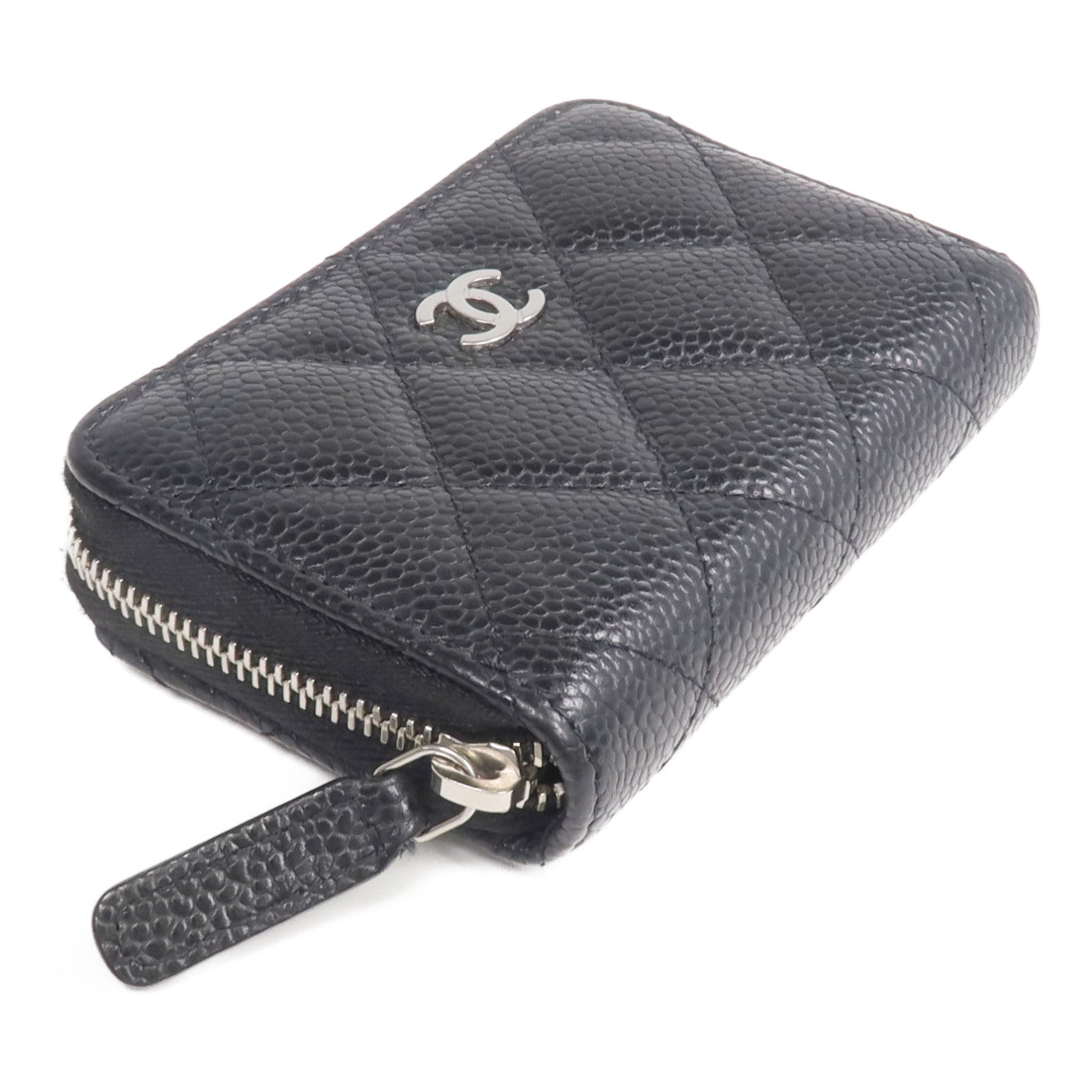 CHANEL 牛皮皮革Card Holder銀扣卡片套