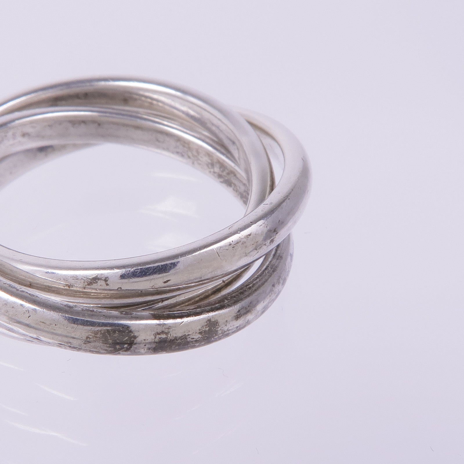 TIFFANY＆CO 925純銀Triple Rolling Ring戒指US#9