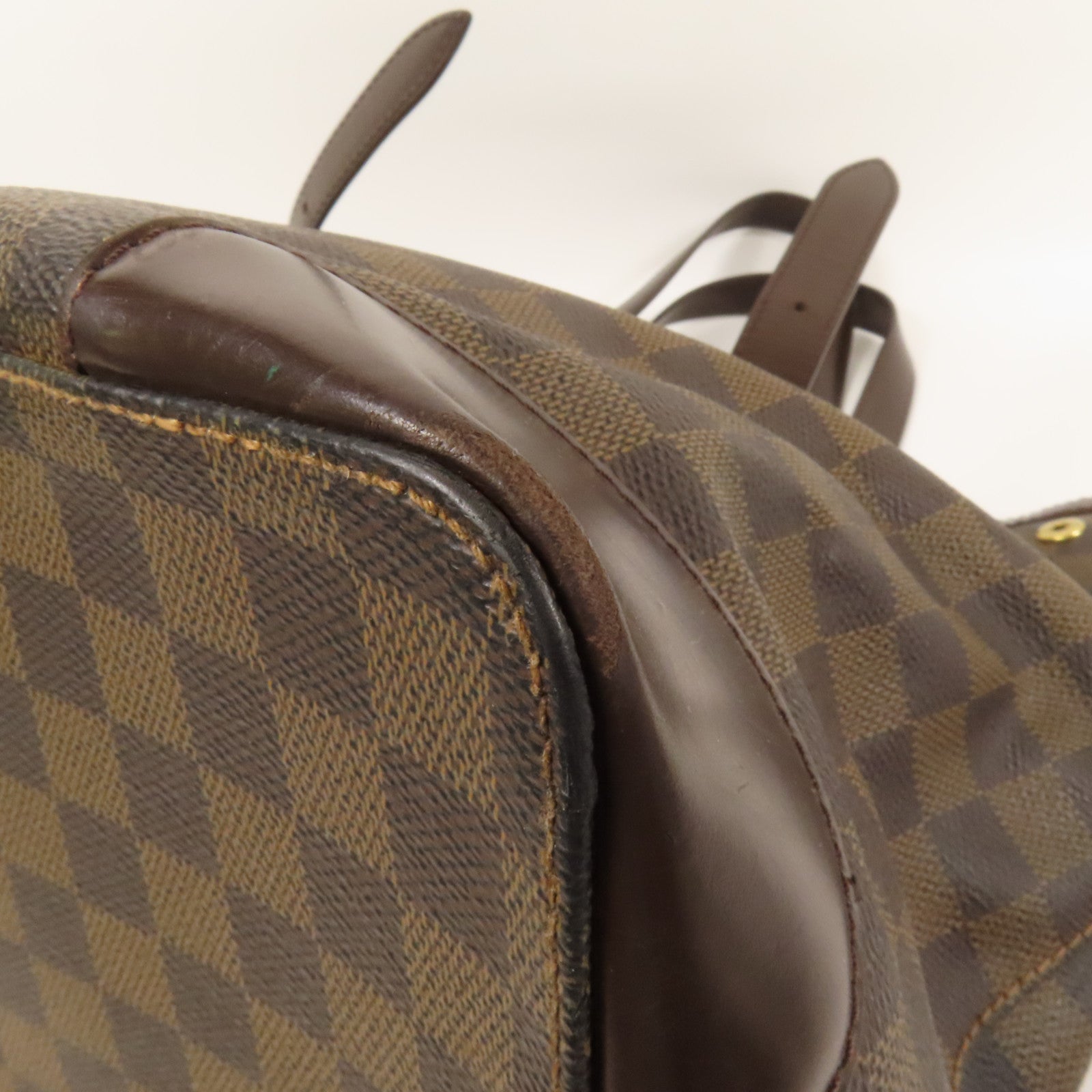 LOUIS VUITTON Damier Hampstead 金扣手挽袋