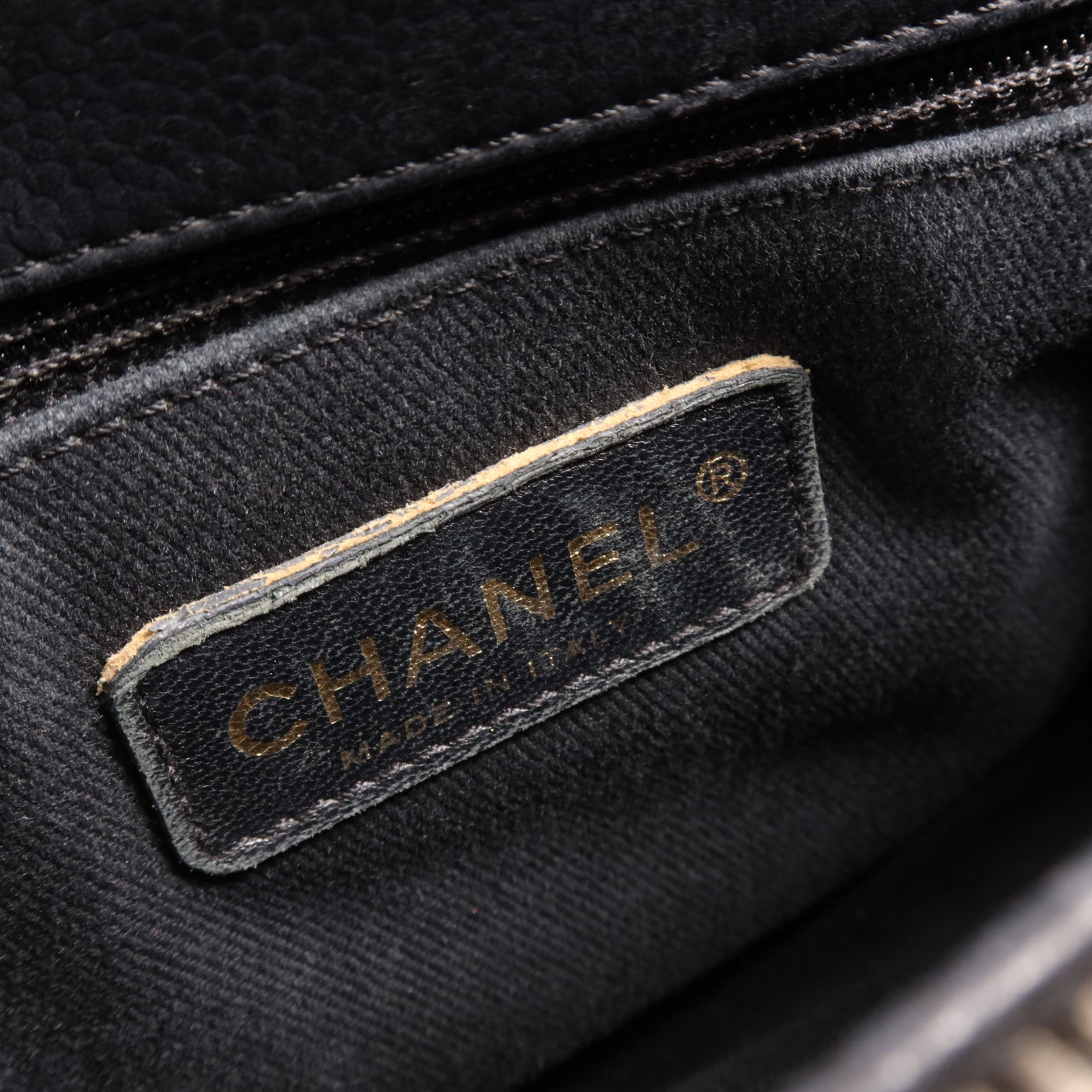 CHANEL 牛皮皮革Tote Bag金扣肩背袋