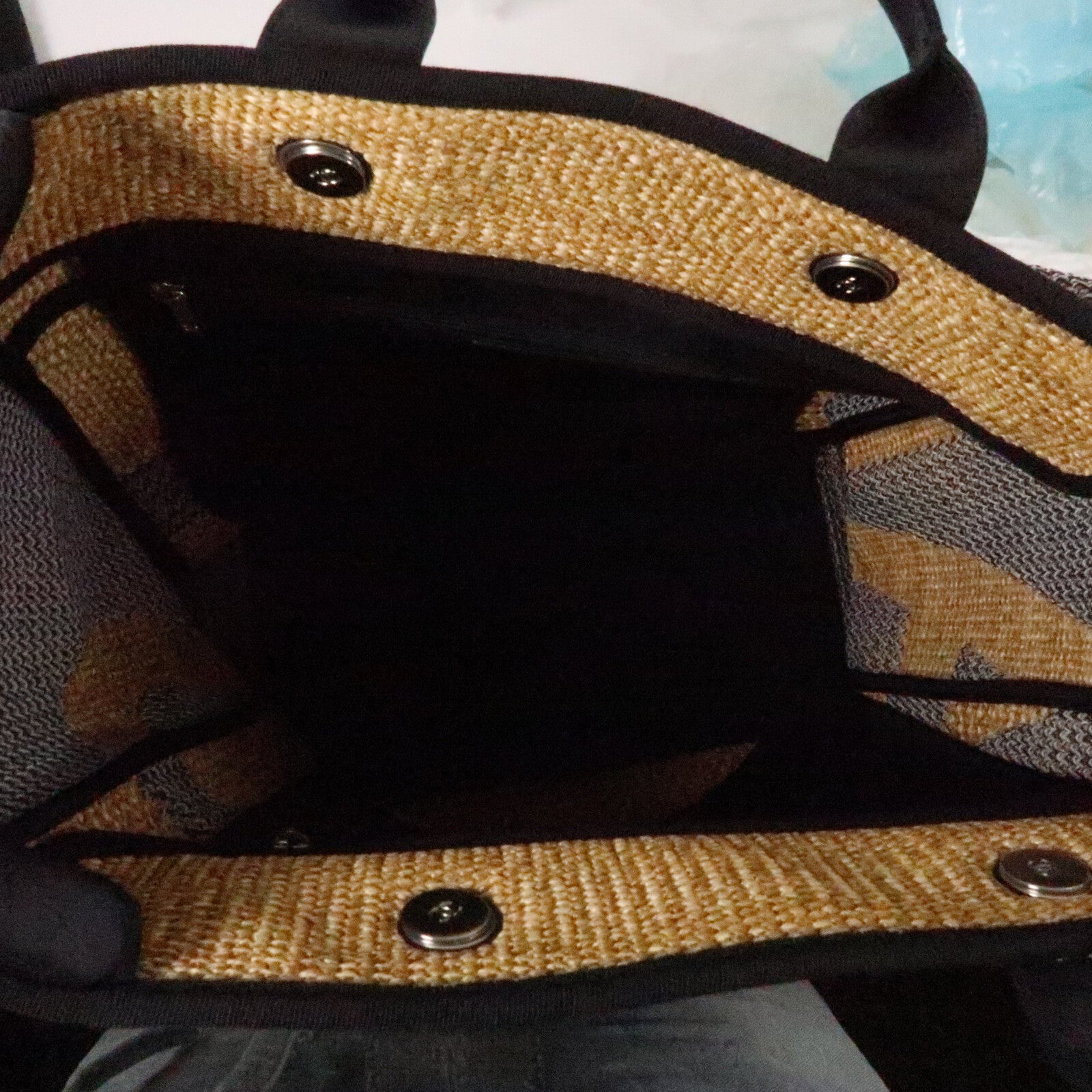 CHANEL 混合纖維Tote Bag銀扣鏈帶手挽肩背兩用袋