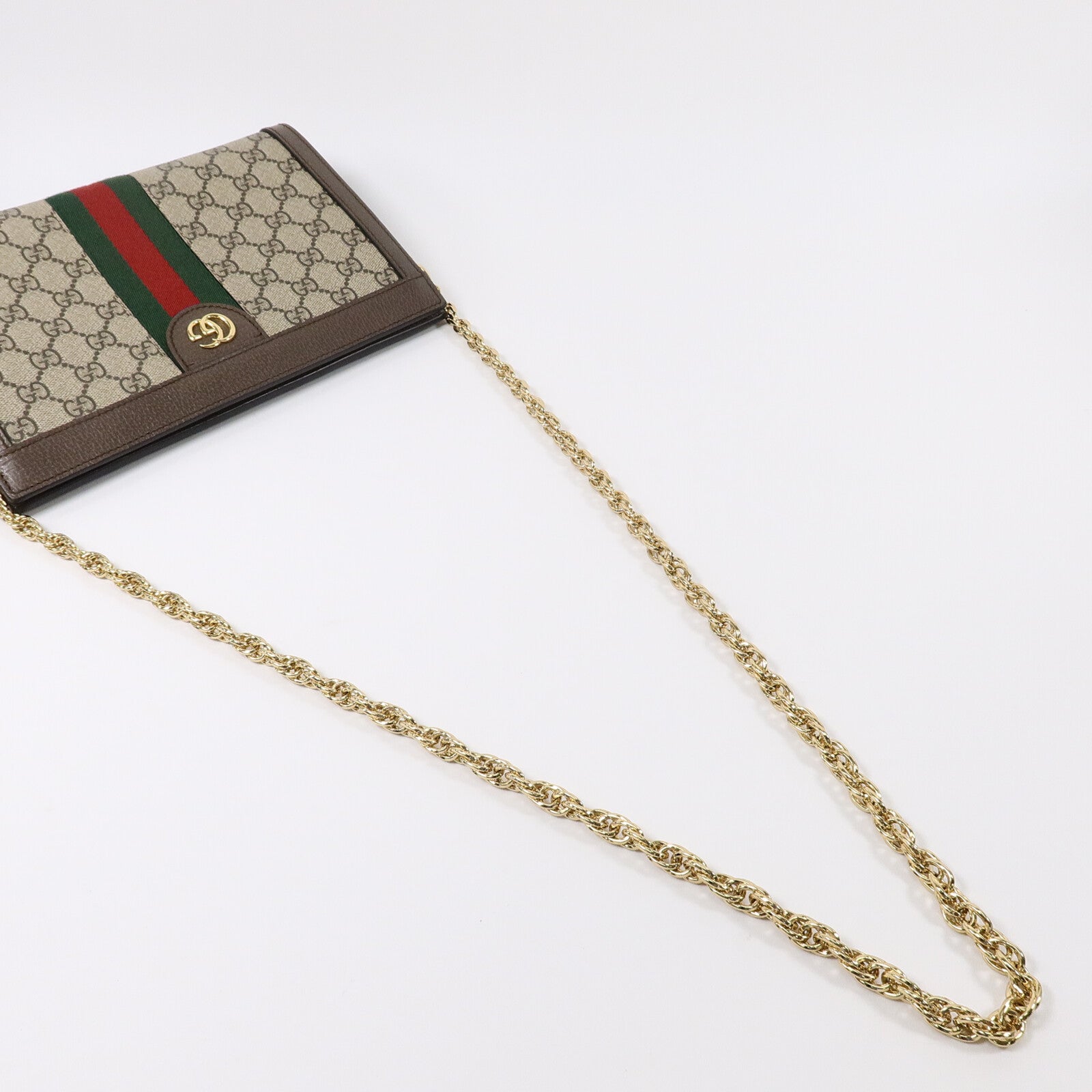 GUCCI 塗層帆布Ophidia GG鏈帶肩背袋