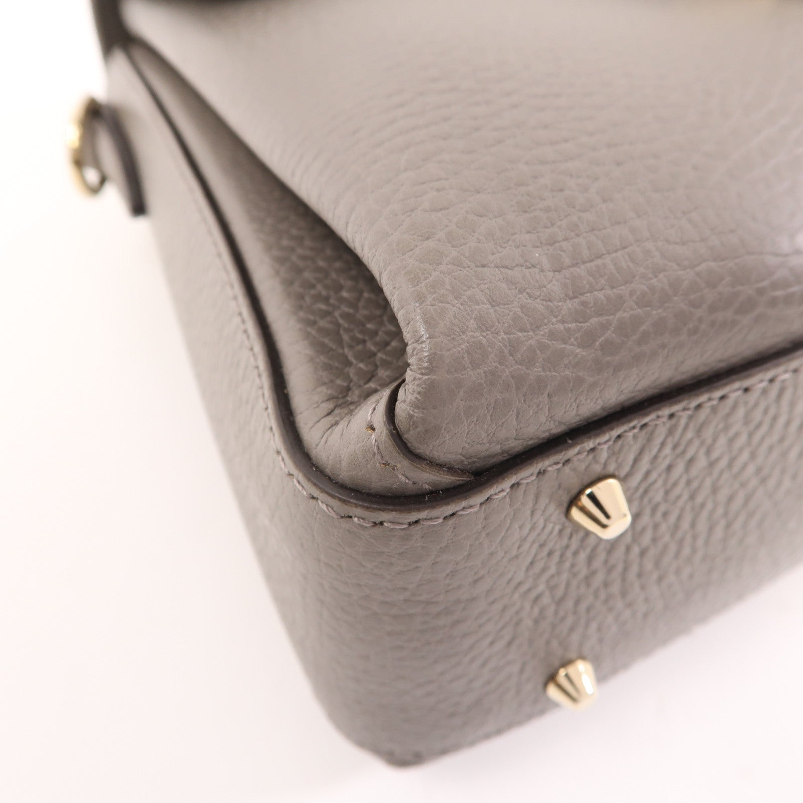 GUCCI 牛皮皮革Chain Shoulder Bag金扣鏈帶肩背袋灰色