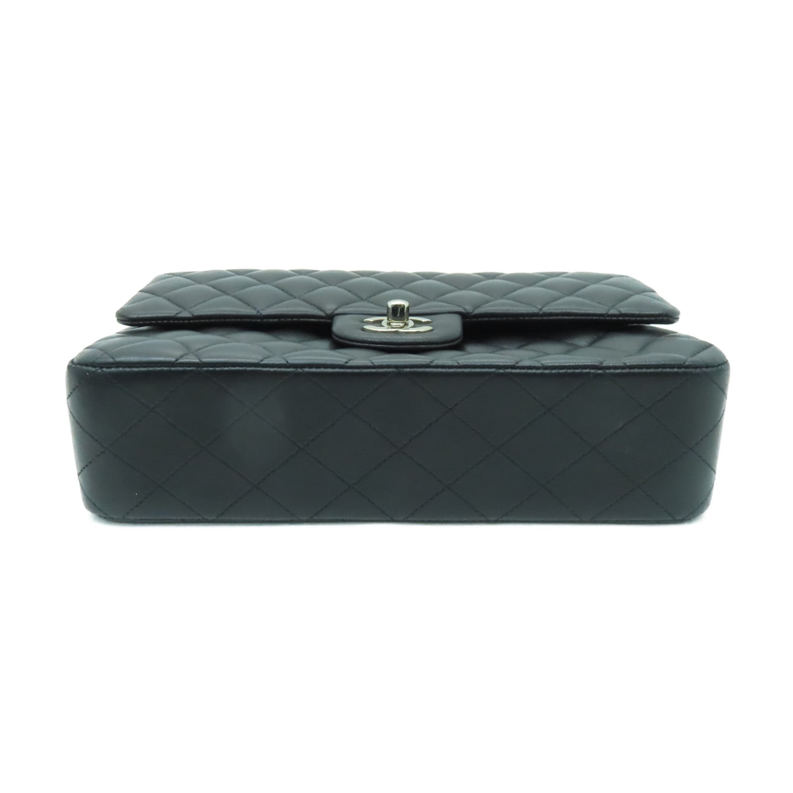 CHANEL 【激減優惠】菱格羊皮皮革Classic 25銀扣鏈帶肩背袋黒色