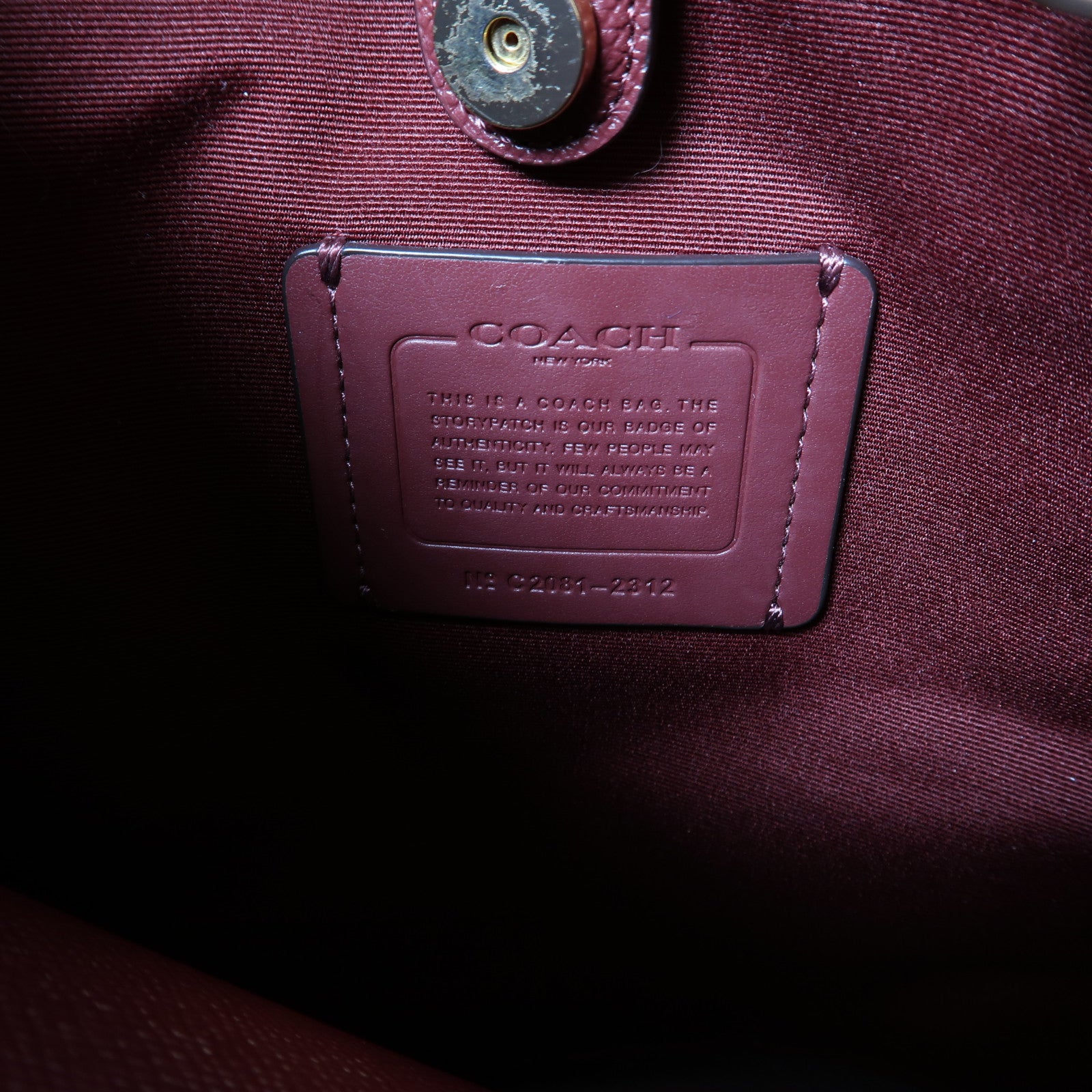 COACH 牛皮皮革2 Way Shoulder金扣手挽肩背兩用袋白色