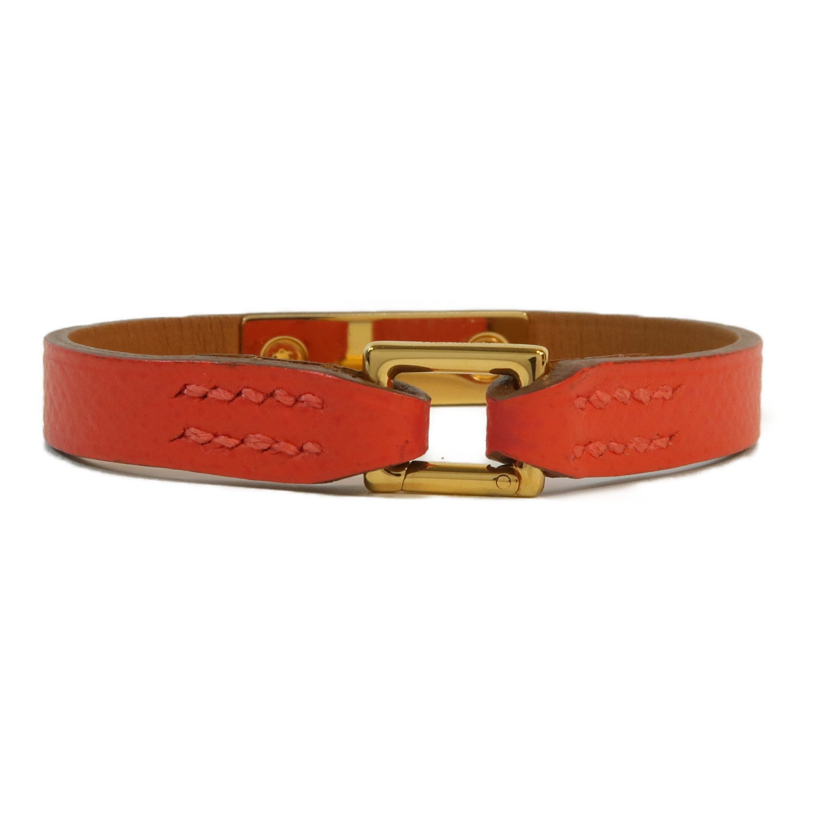 HERMES 【激減優惠】Epsom皮革Rivale Mini金扣手鐲Rose Jaipur