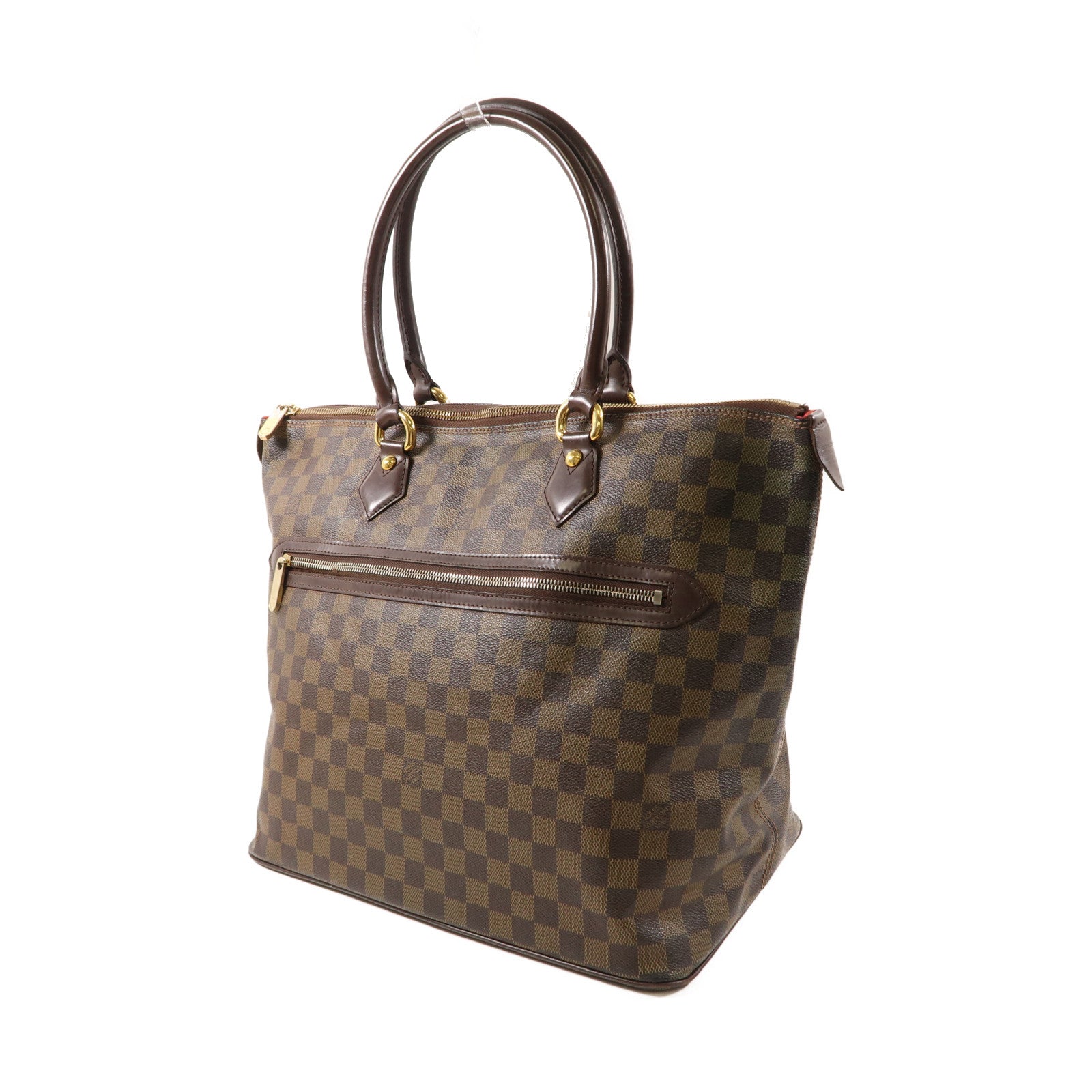 LOUIS VUITTON 【激減優惠】Damier Saleya GM金扣肩背袋棕色