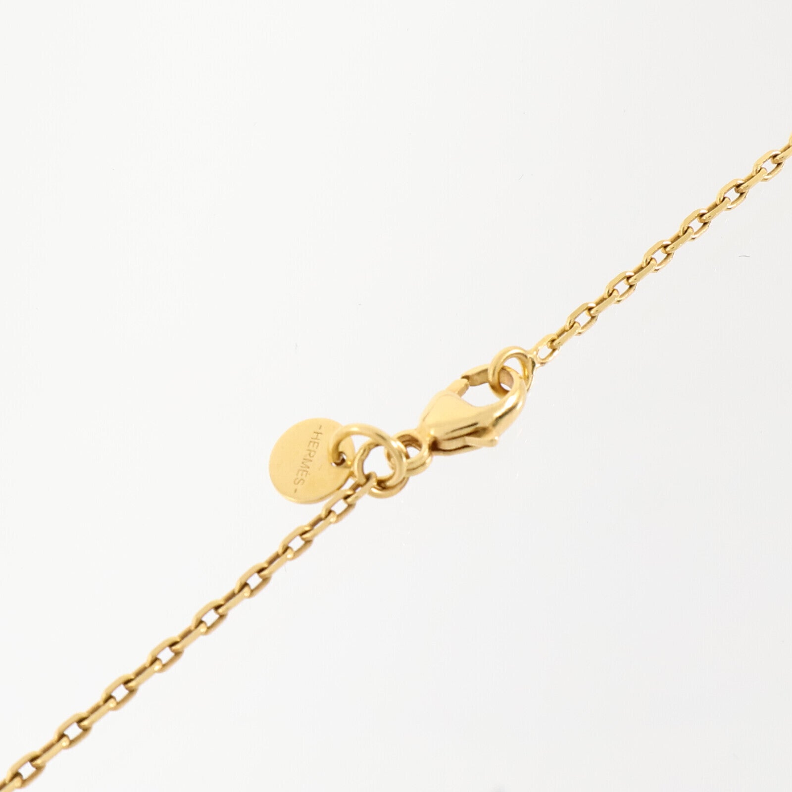 HERMES Swift皮革/金屬As De Coeur Pendant Necklace金扣項鏈