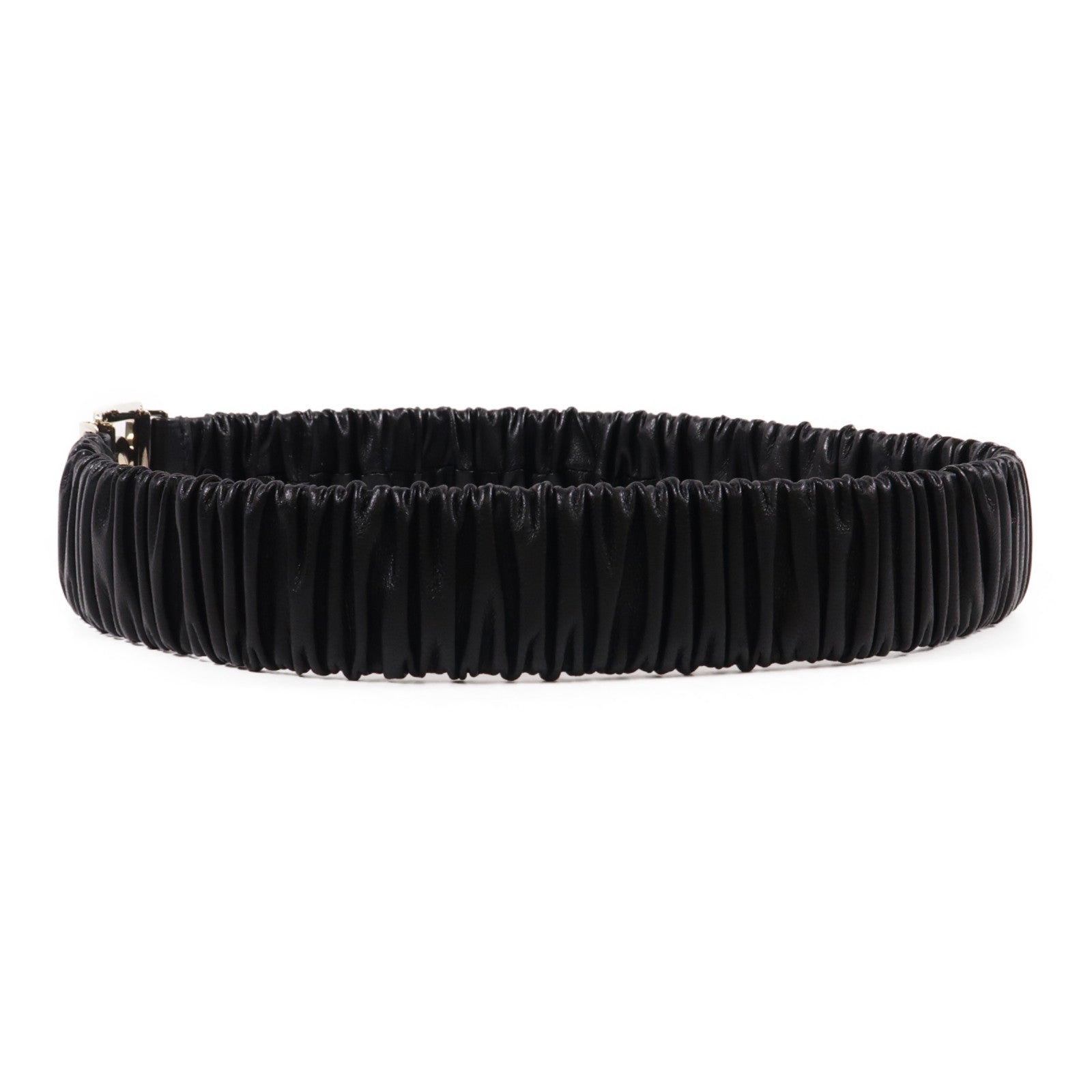 CHANEL 羊皮皮革Belt金扣皮帶黑色