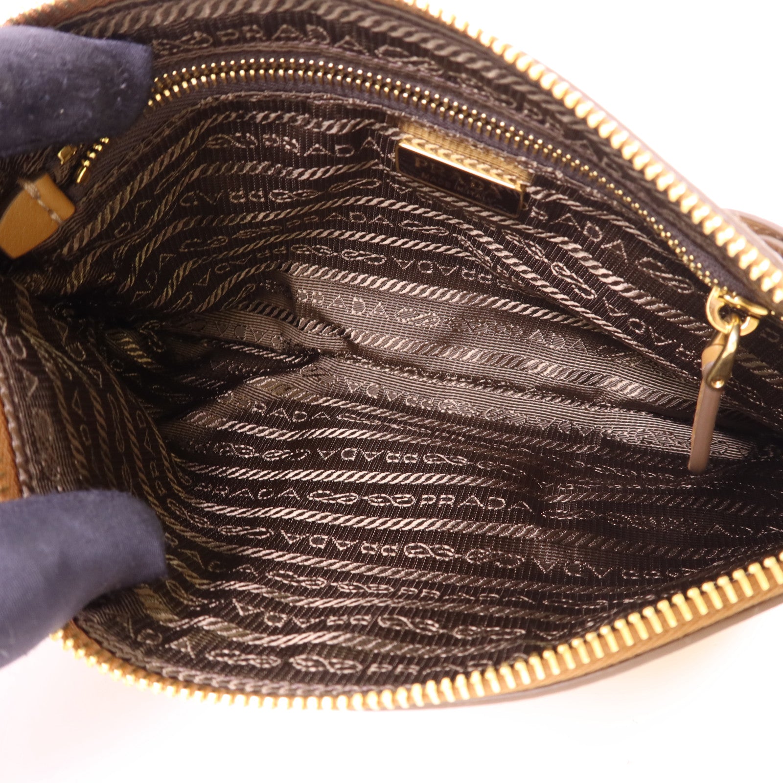 PRADA 牛皮皮革Shoulder Pouch金扣肩背袋