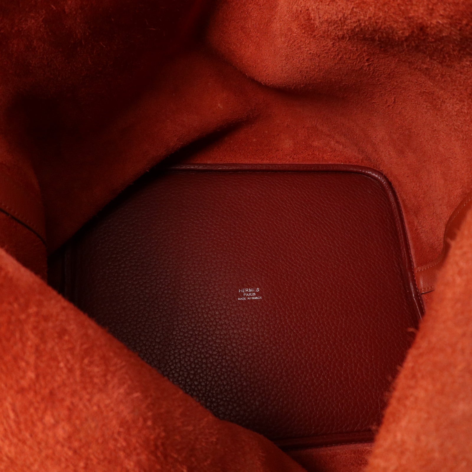 HERMES 【激減優惠】Clemence皮革Picotin GM銀扣手挽袋Rouge/Rouge Casaque