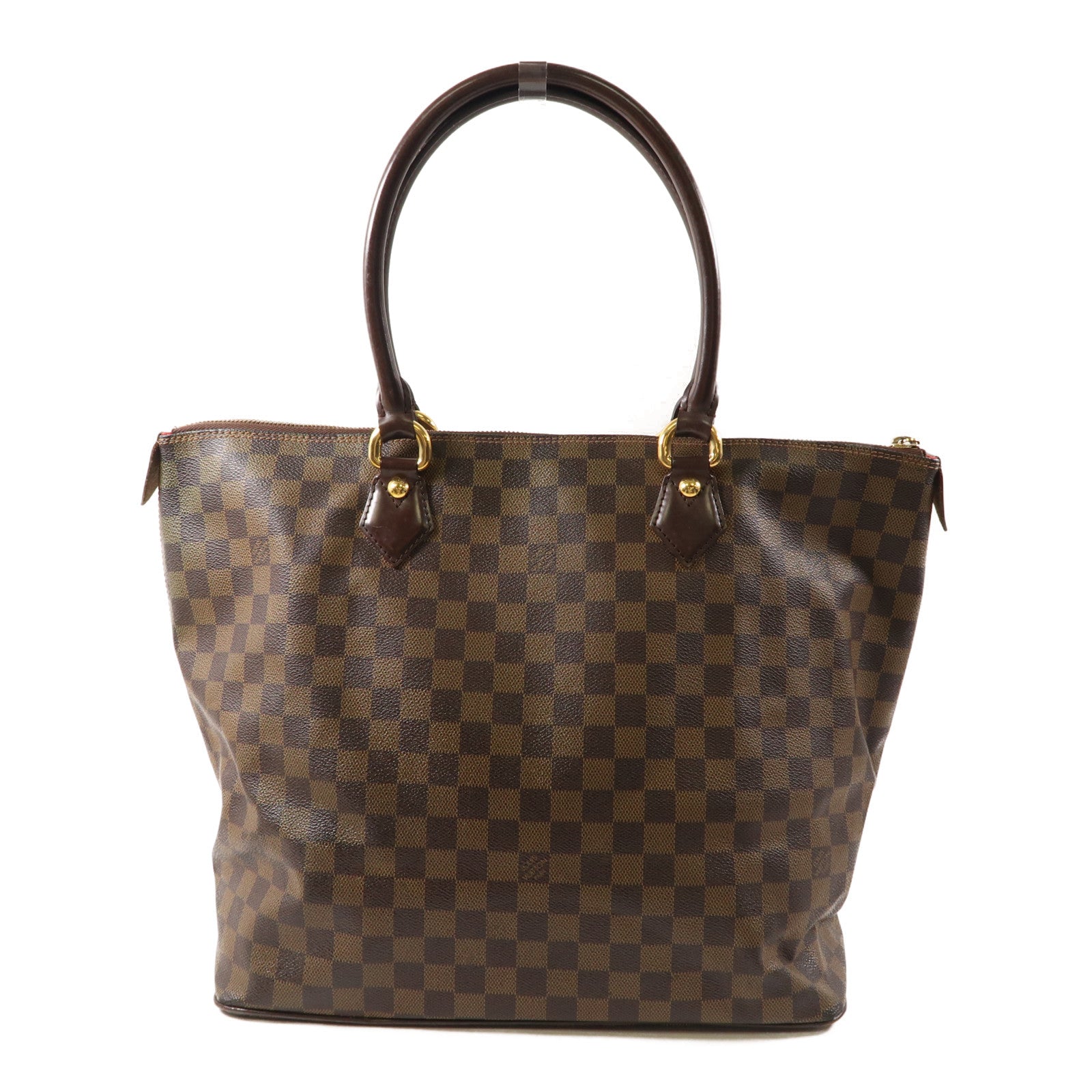 LOUIS VUITTON 【激減優惠】Damier Saleya GM金扣肩背袋棕色