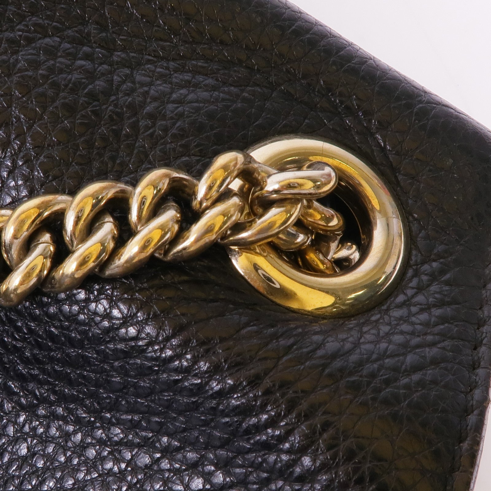 GUCCI 皮革Soho Large金扣鏈帶肩背袋/手挽袋