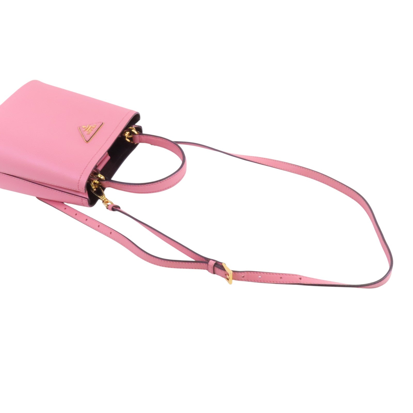 PRADA Saffianopo皮革2Way Shoulder Bag金扣手挽肩背兩用袋